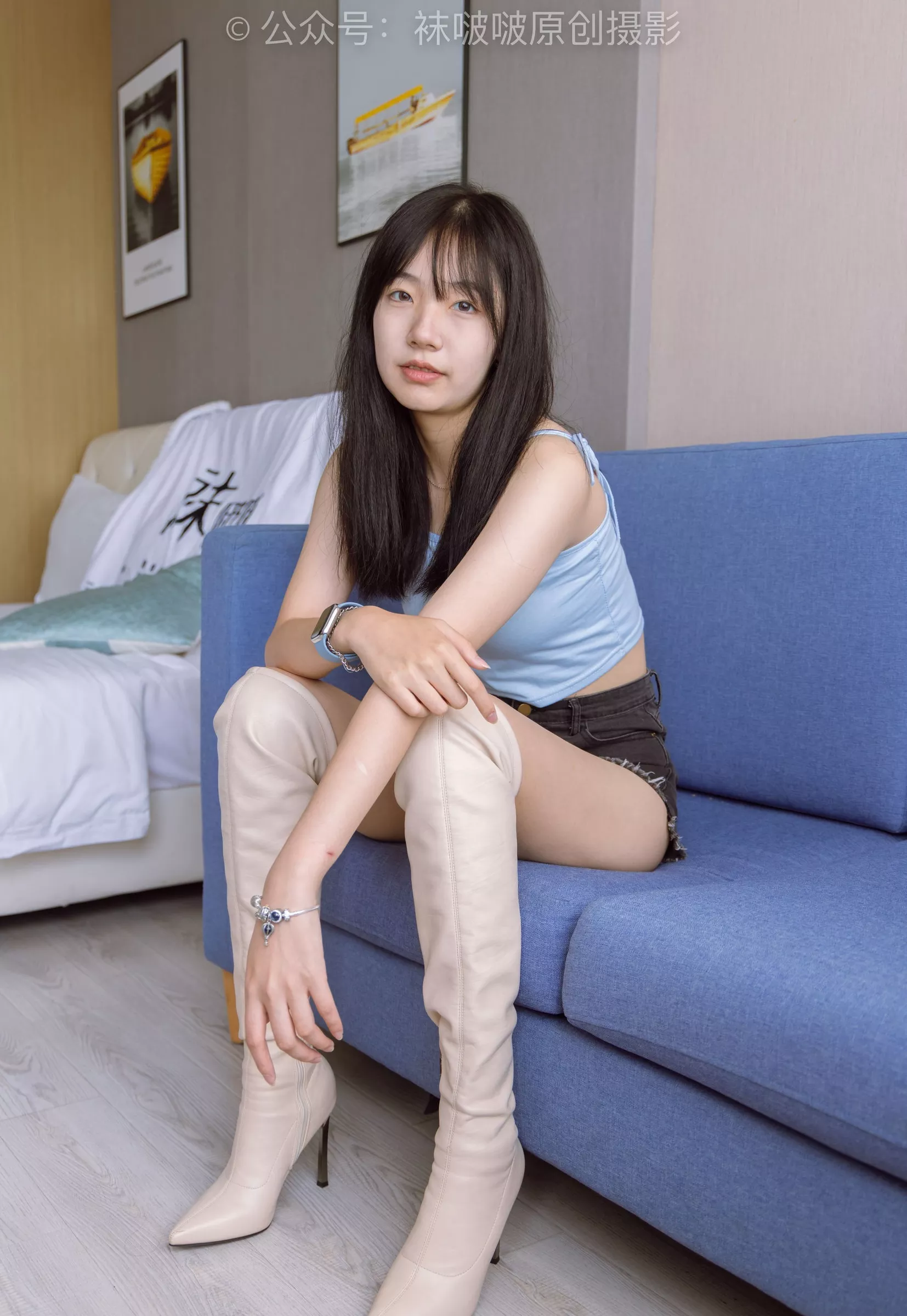 BoBoSocks袜啵啵 小甜豆 No.174 高跟长靴、白棉袜、裸足【178P】 P.29