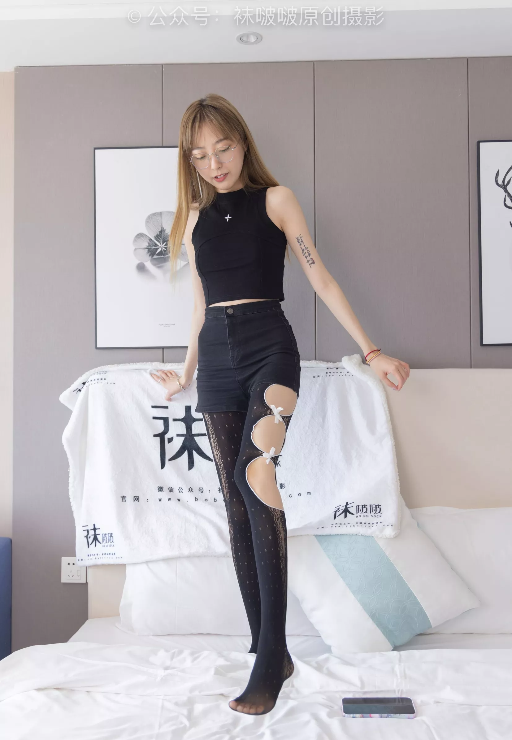 No.219 BoBoSocks袜啵啵 板鞋、拖鞋、厚黑丝、蕾丝黑丝【140P】 稚予 P.25