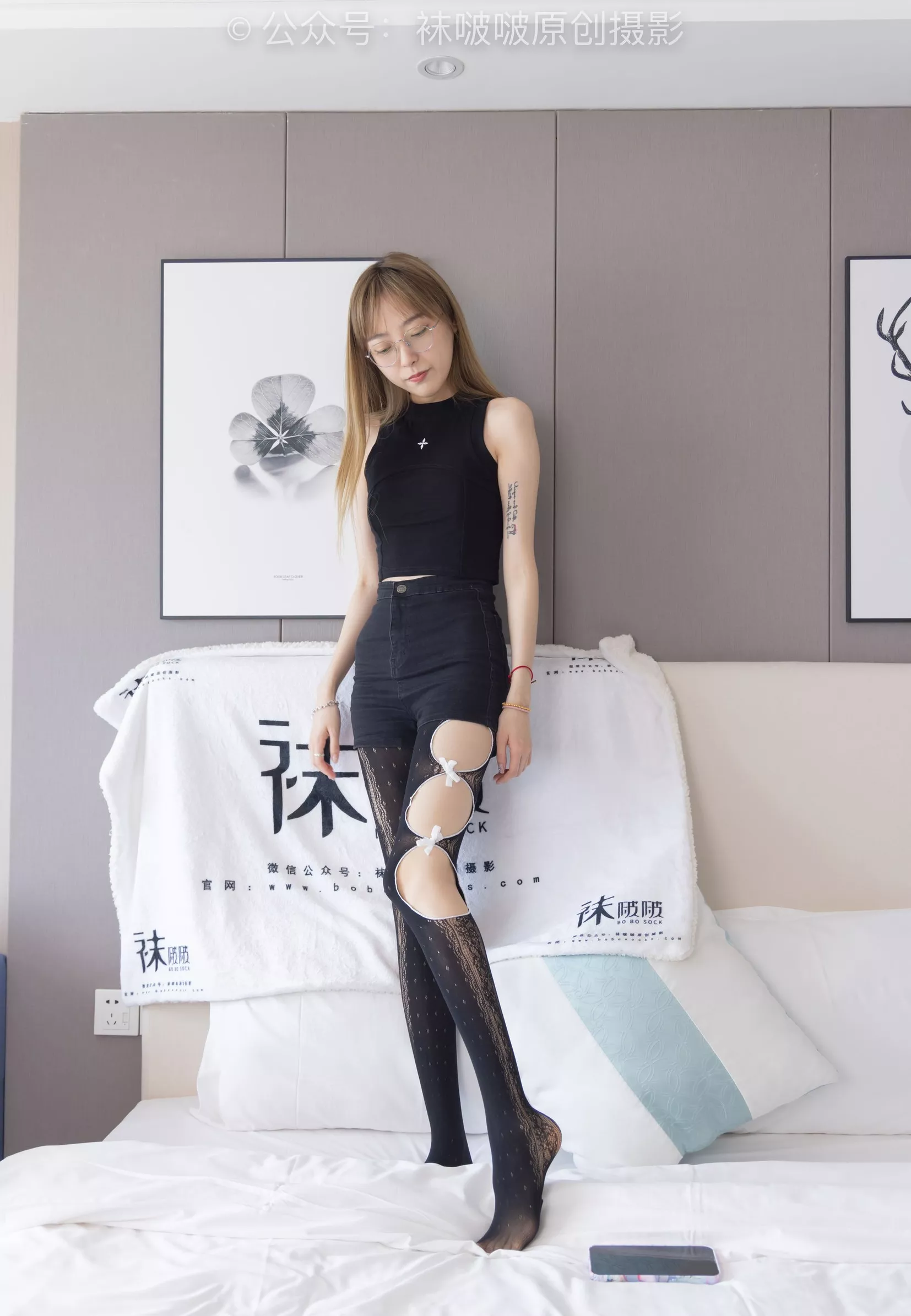板鞋、拖鞋、厚黑丝、蕾丝黑丝【140P】 BoBoSocks袜啵啵 No.219 稚予 P.24