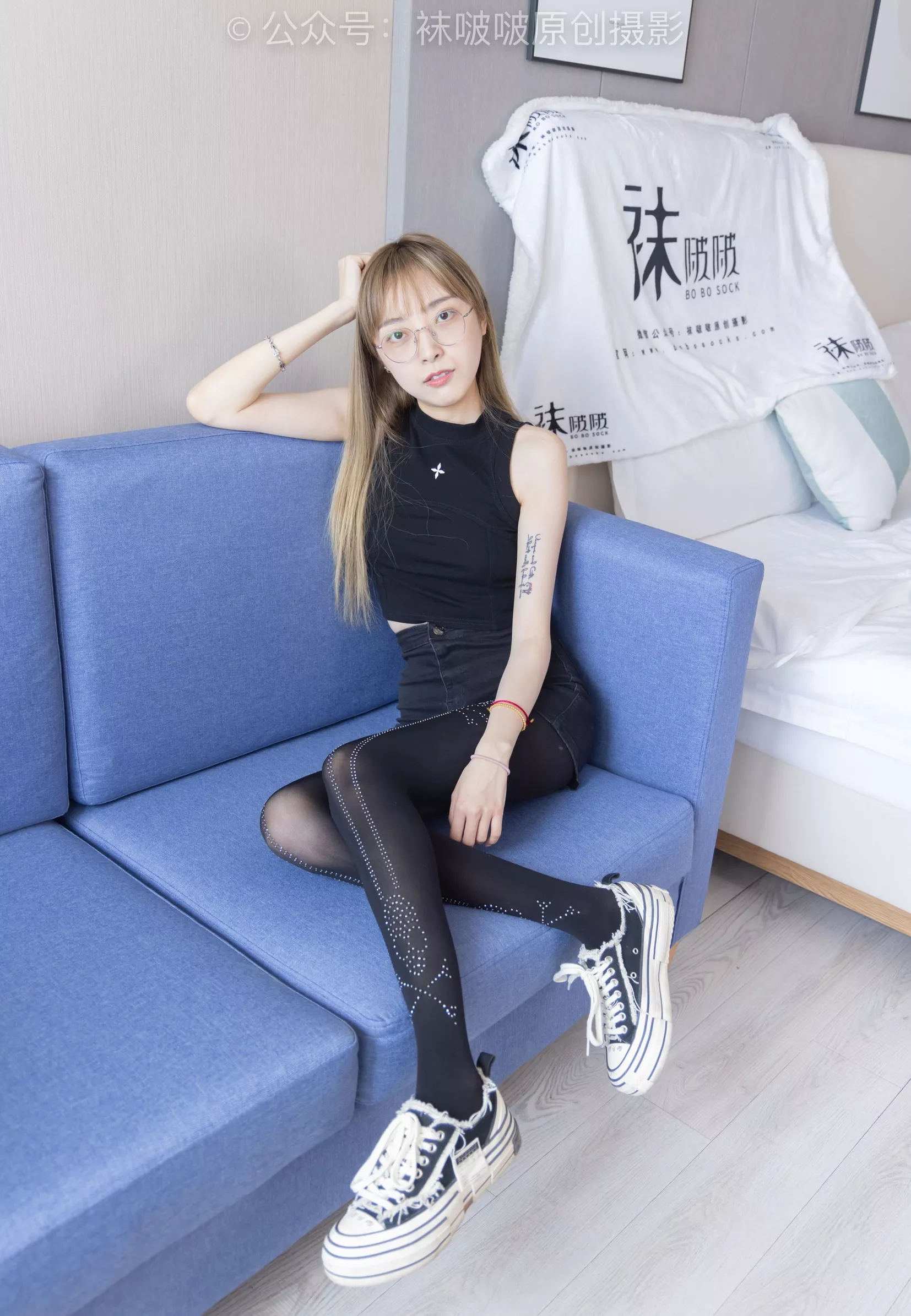 稚予 BoBoSocks袜啵啵 板鞋、拖鞋、厚黑丝、蕾丝黑丝【140P】 No.219 P.5