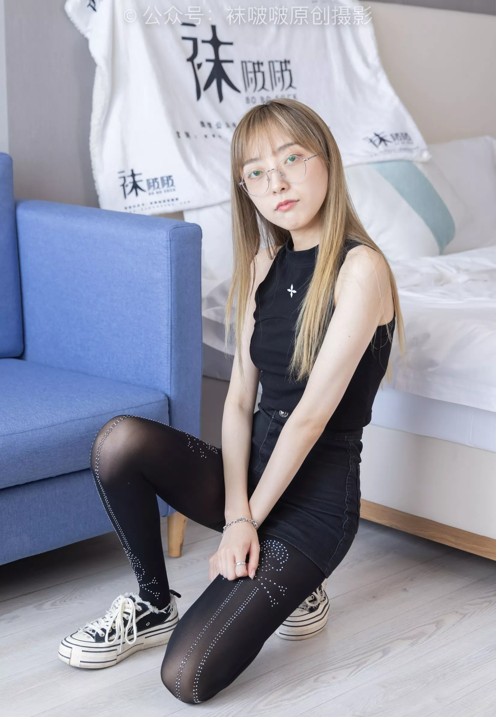 BoBoSocks袜啵啵 板鞋、拖鞋、厚黑丝、蕾丝黑丝【140P】 稚予 No.219 P.27