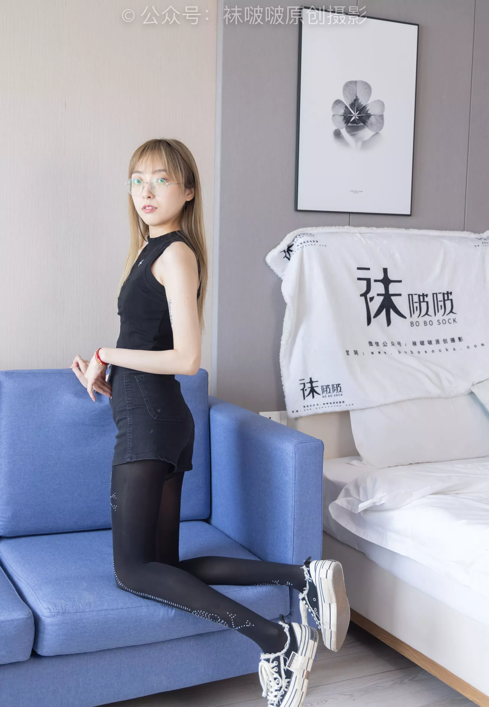 板鞋、拖鞋、厚黑丝、蕾丝黑丝【140P】 稚予 No.219 BoBoSocks袜啵啵 P.6