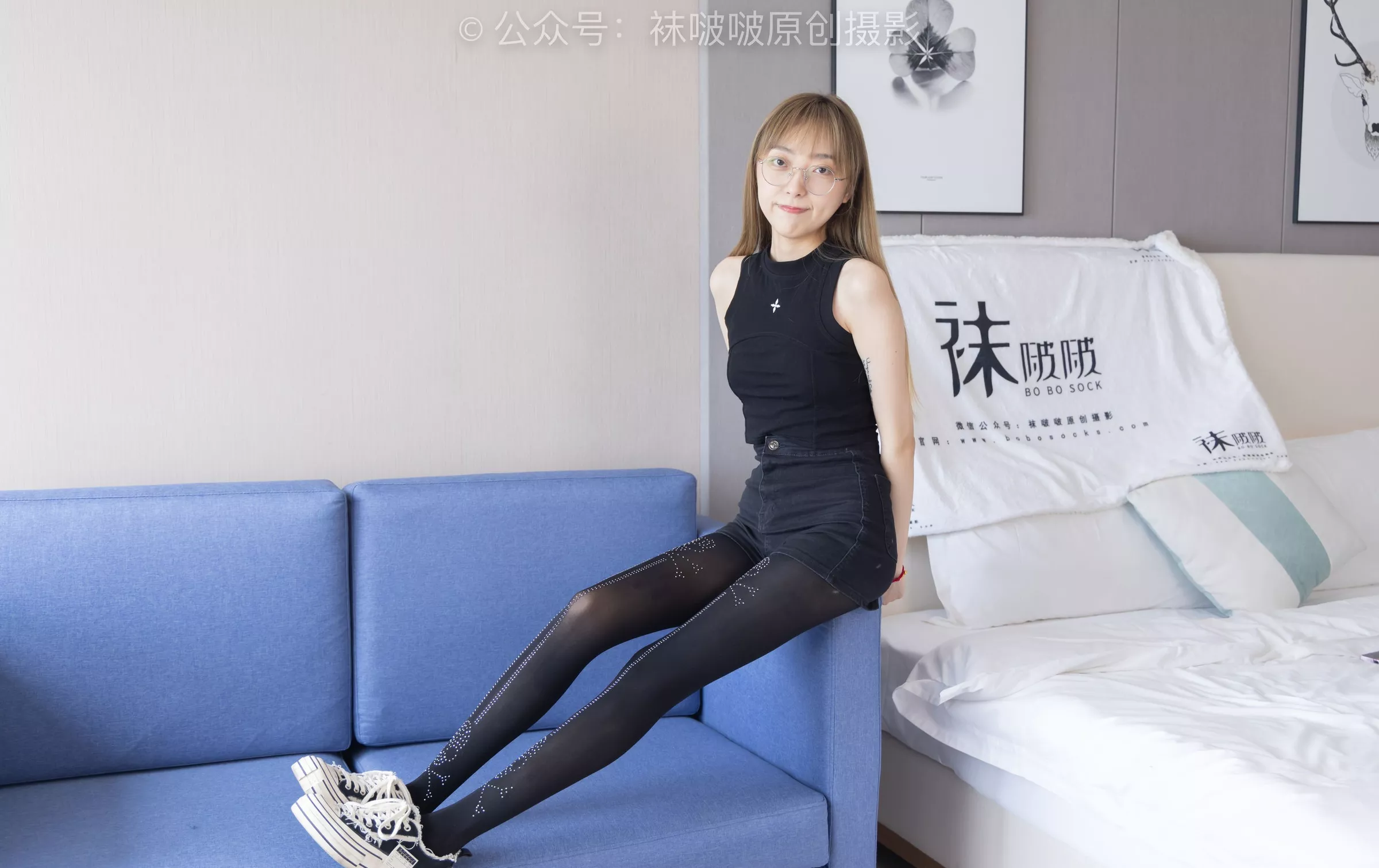 No.219 BoBoSocks袜啵啵 稚予 板鞋、拖鞋、厚黑丝、蕾丝黑丝【140P】 P.28