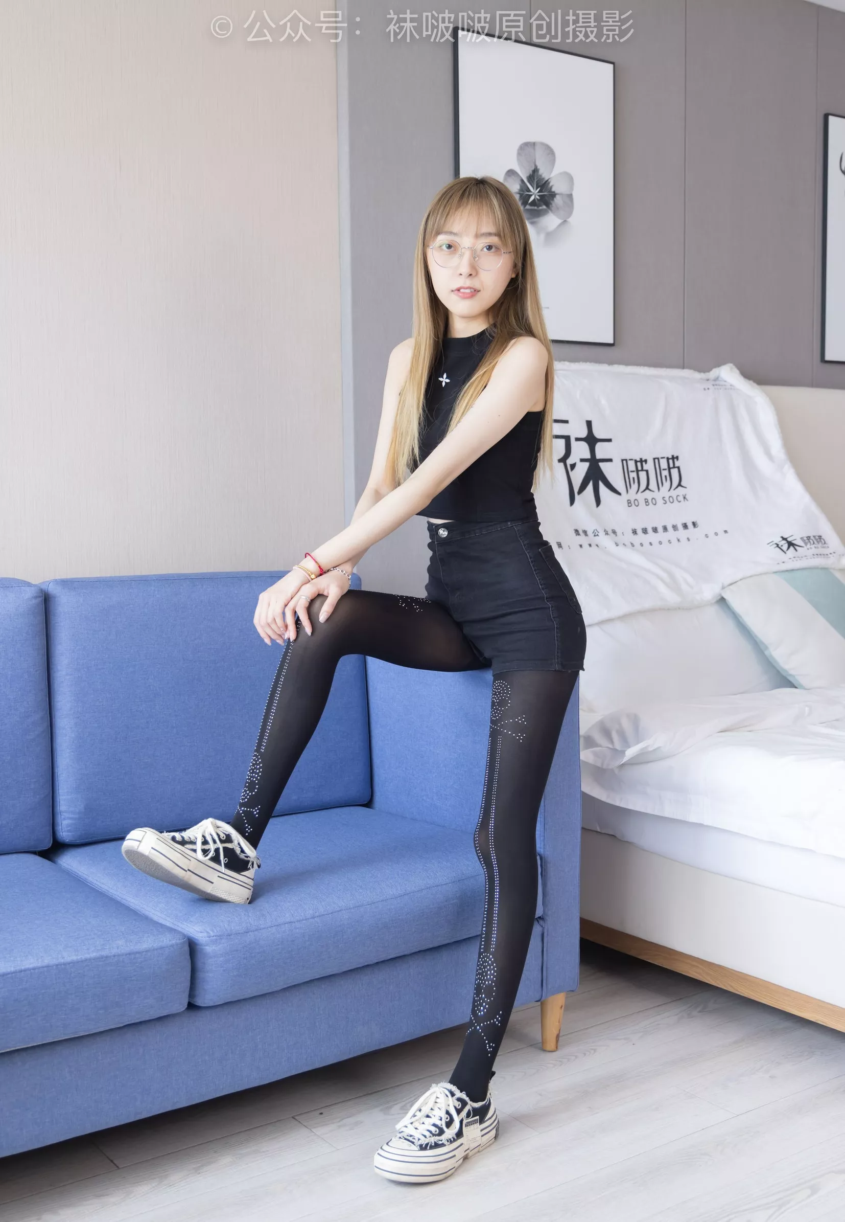 板鞋、拖鞋、厚黑丝、蕾丝黑丝【140P】 BoBoSocks袜啵啵 稚予 No.219 P.1