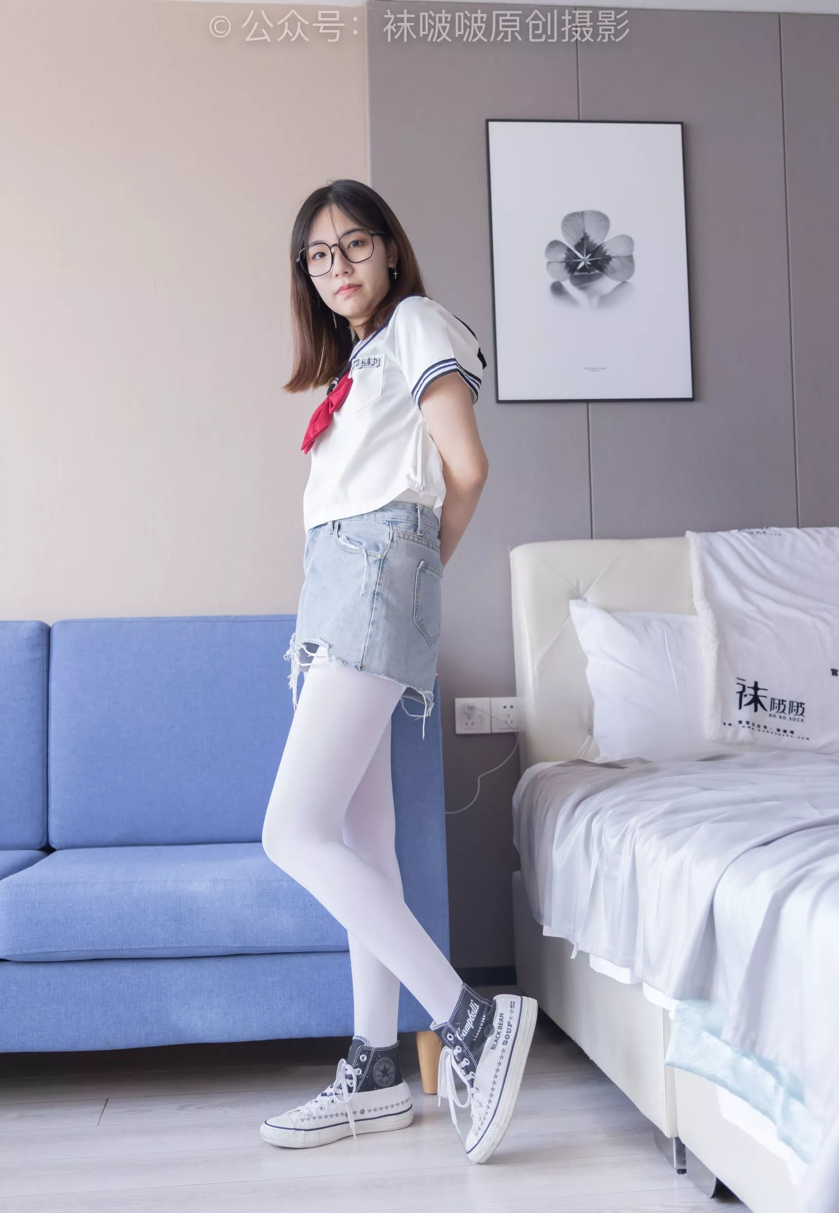 三双帆布鞋板鞋、厚白丝、黑丝【144P】 BoBoSocks袜啵啵 No.215 小甜豆 P.7