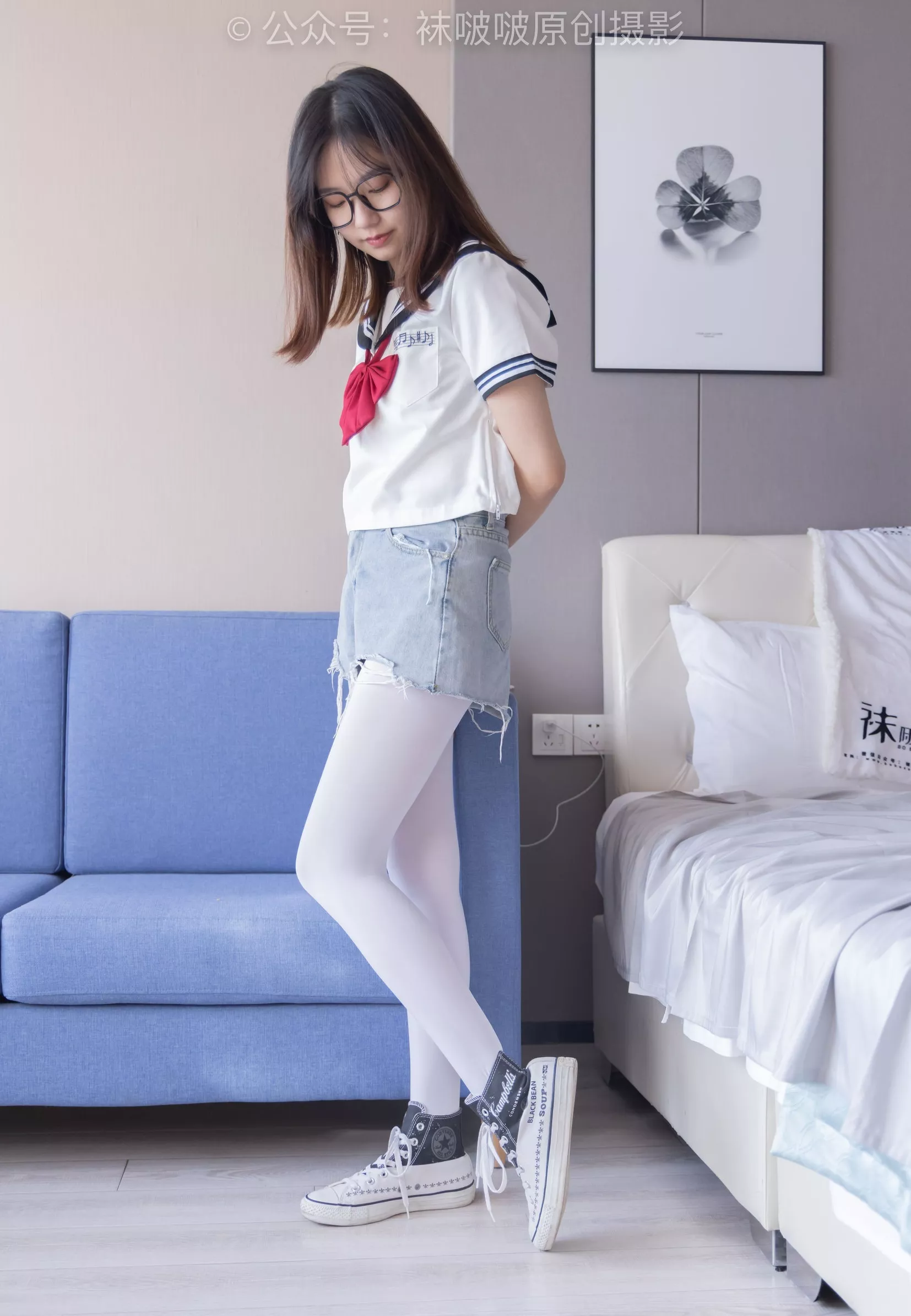 No.215 小甜豆 三双帆布鞋板鞋、厚白丝、黑丝【144P】 BoBoSocks袜啵啵 P.29