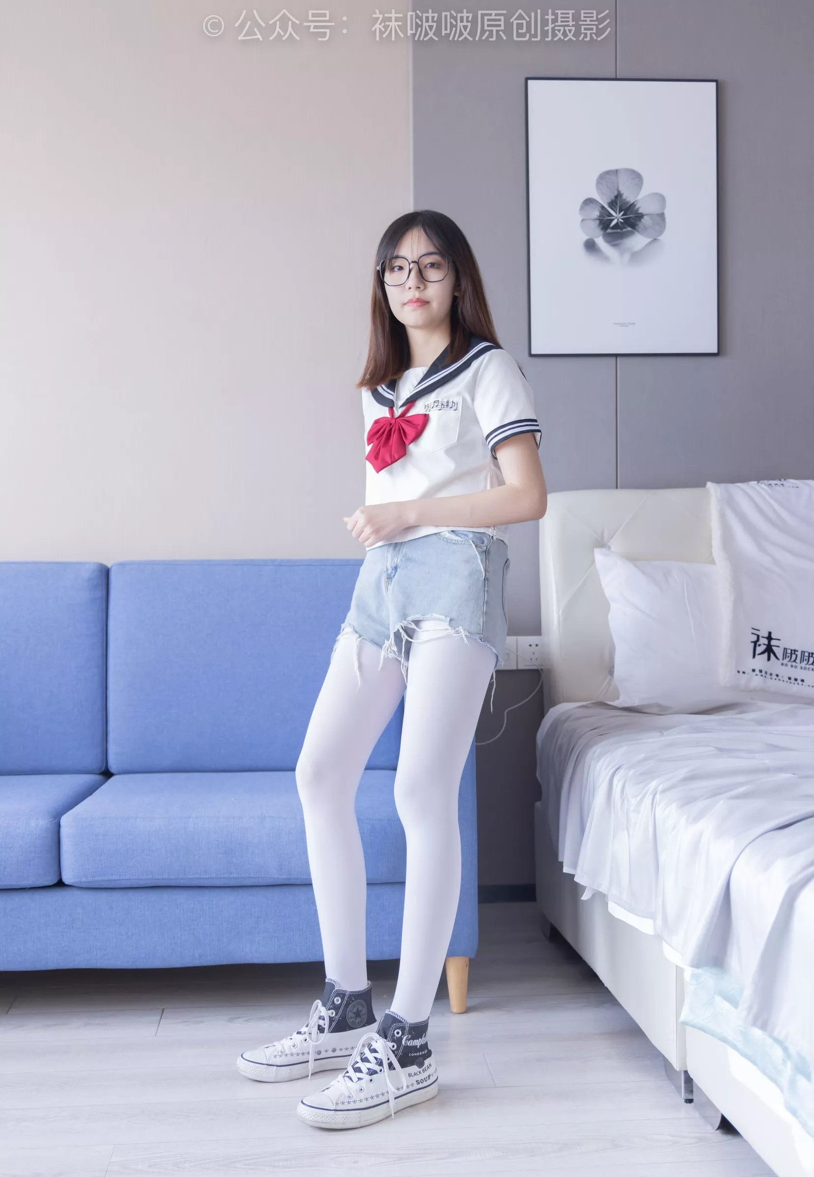 小甜豆 BoBoSocks袜啵啵 三双帆布鞋板鞋、厚白丝、黑丝【144P】 No.215 P.13