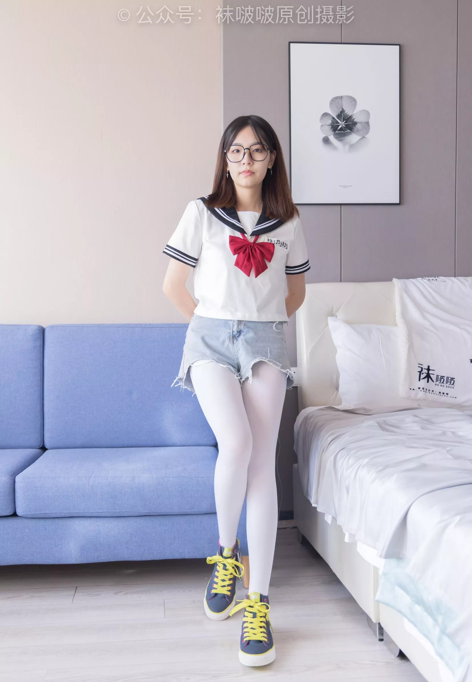 No.215 小甜豆 三双帆布鞋板鞋、厚白丝、黑丝【144P】 BoBoSocks袜啵啵 P.14
