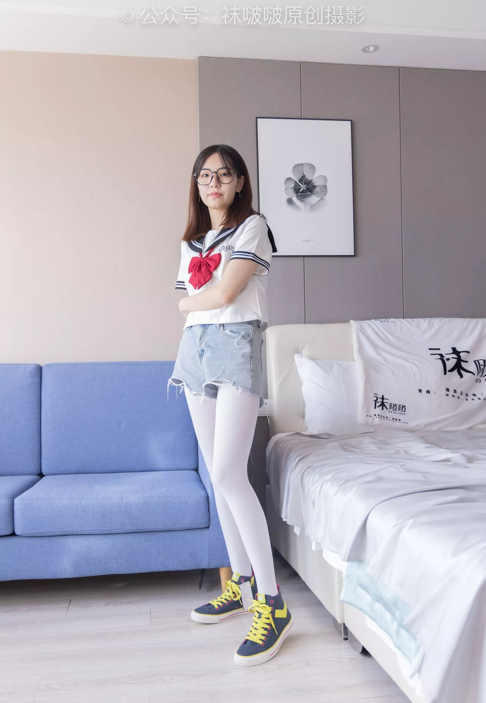 No.215 小甜豆 三双帆布鞋板鞋、厚白丝、黑丝【144P】 BoBoSocks袜啵啵 P.14