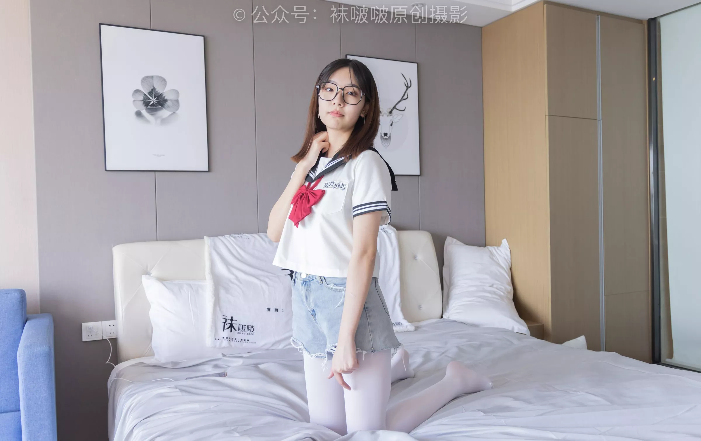 三双帆布鞋板鞋、厚白丝、黑丝【144P】 No.215 小甜豆 BoBoSocks袜啵啵 P.23