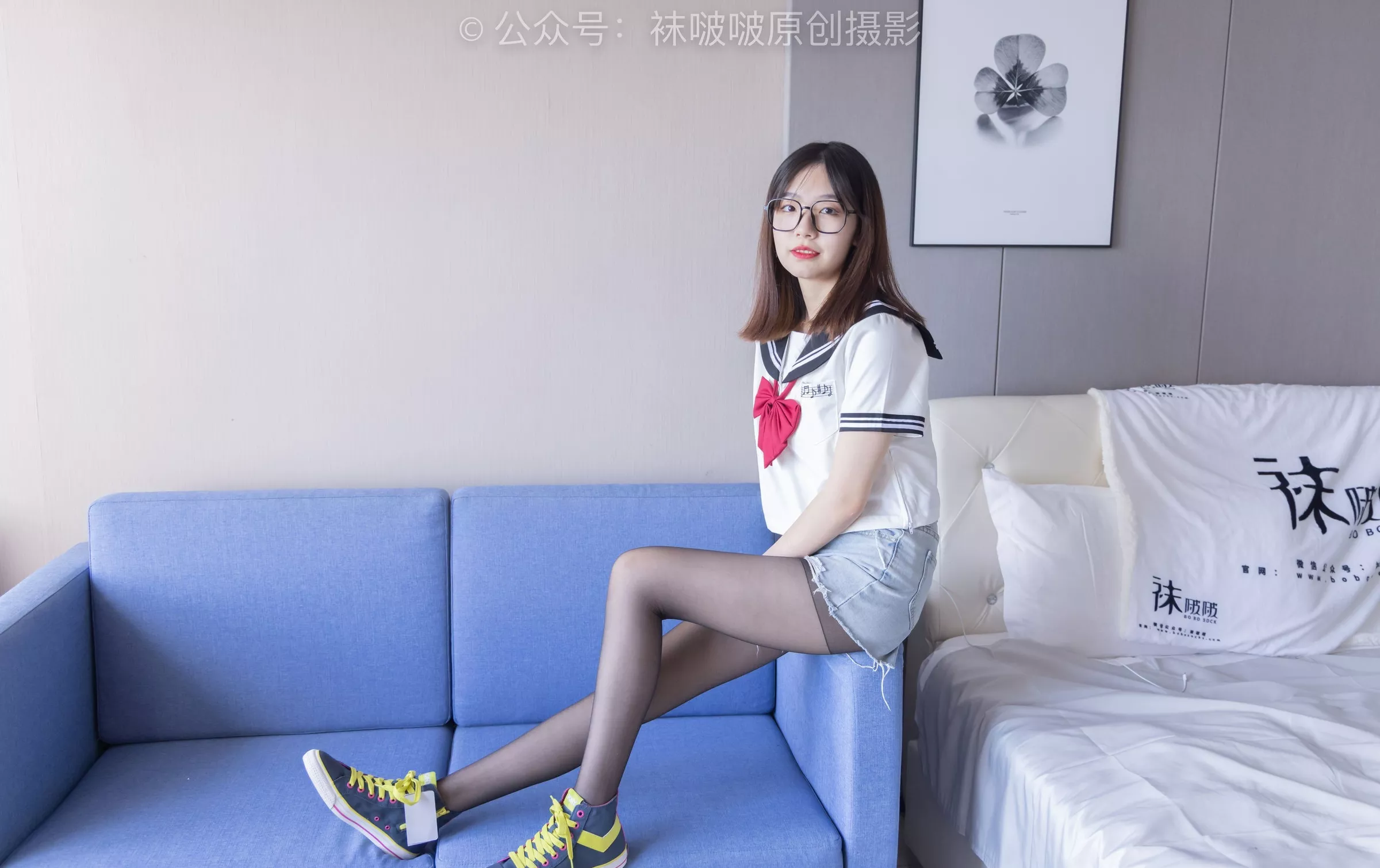 三双帆布鞋板鞋、厚白丝、黑丝【144P】 No.215 BoBoSocks袜啵啵 小甜豆 P.26