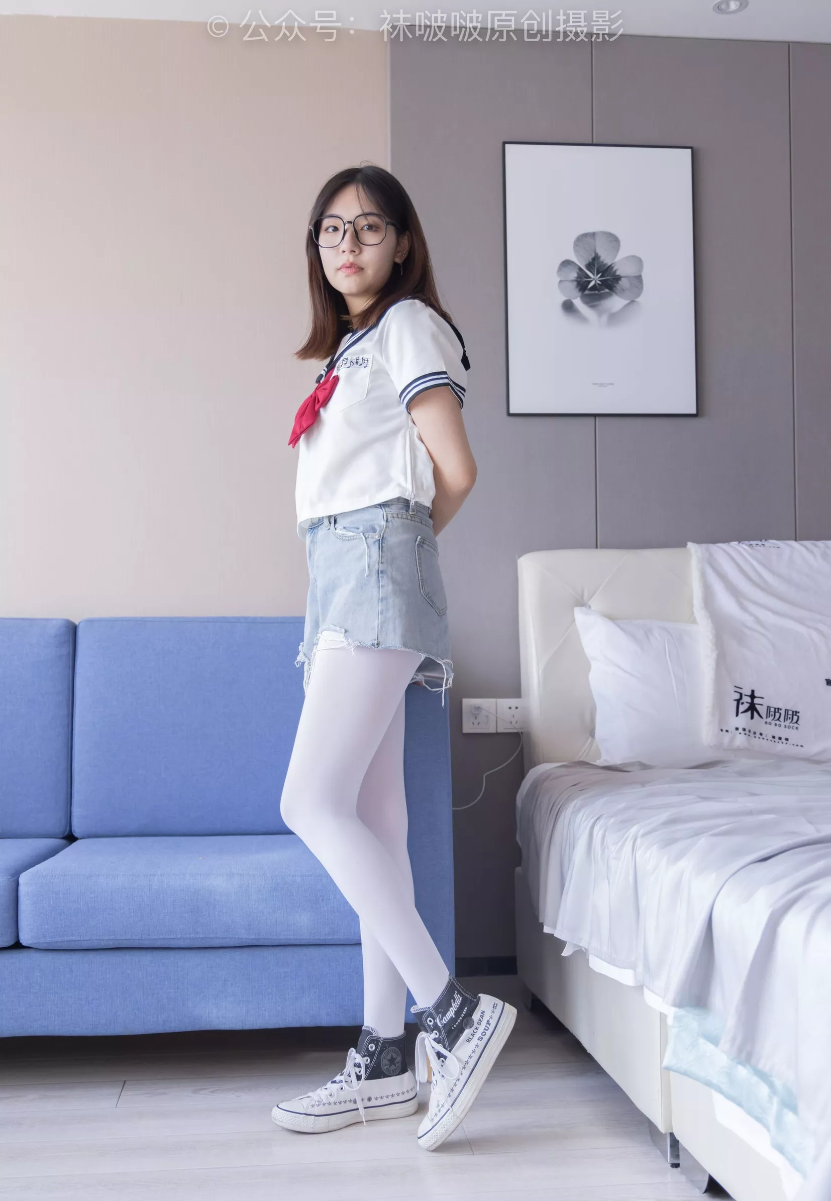 三双帆布鞋板鞋、厚白丝、黑丝【144P】 BoBoSocks袜啵啵 No.215 小甜豆 P.28
