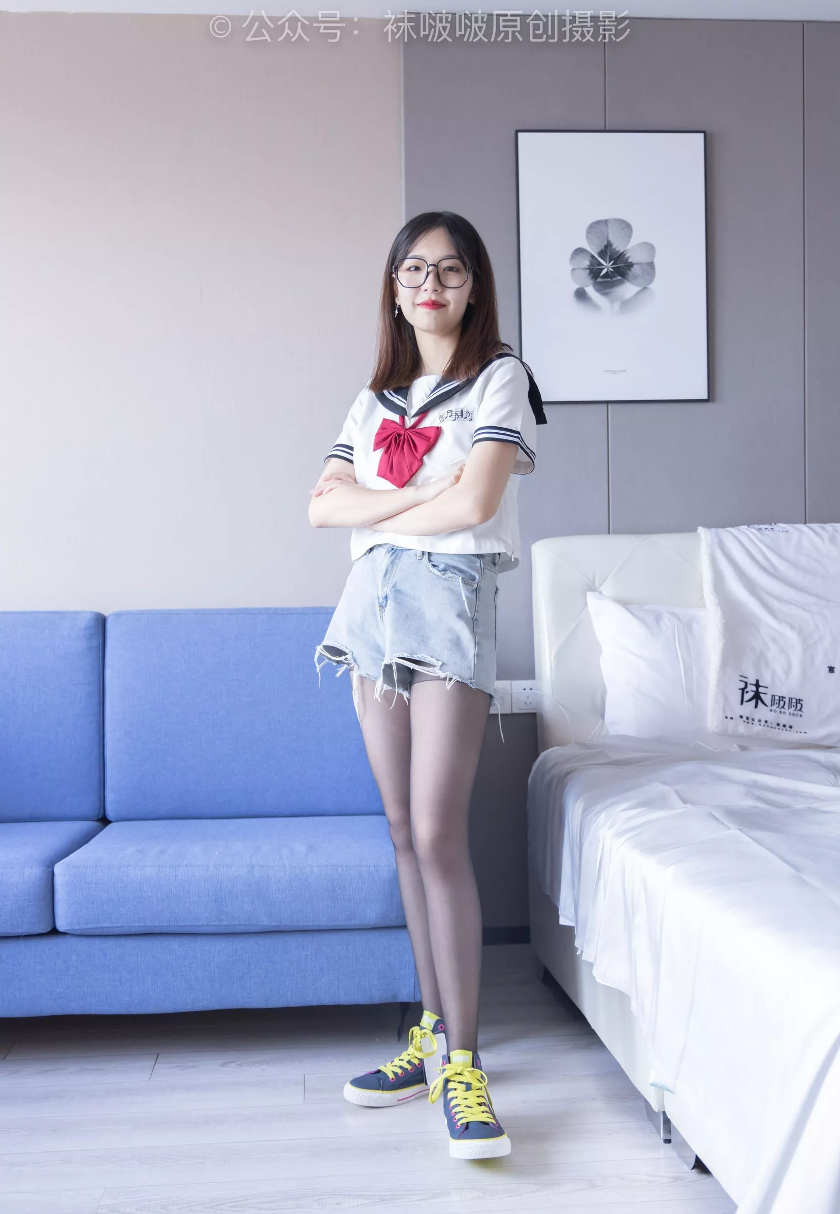 三双帆布鞋板鞋、厚白丝、黑丝【144P】 小甜豆 No.215 BoBoSocks袜啵啵 P.24