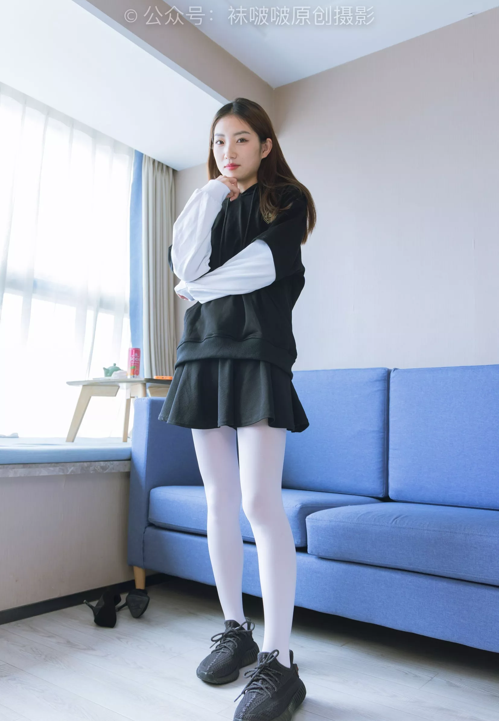 黑色运动鞋、厚白丝【142P】 BoBoSocks袜啵啵 小沫 No.214 P.3