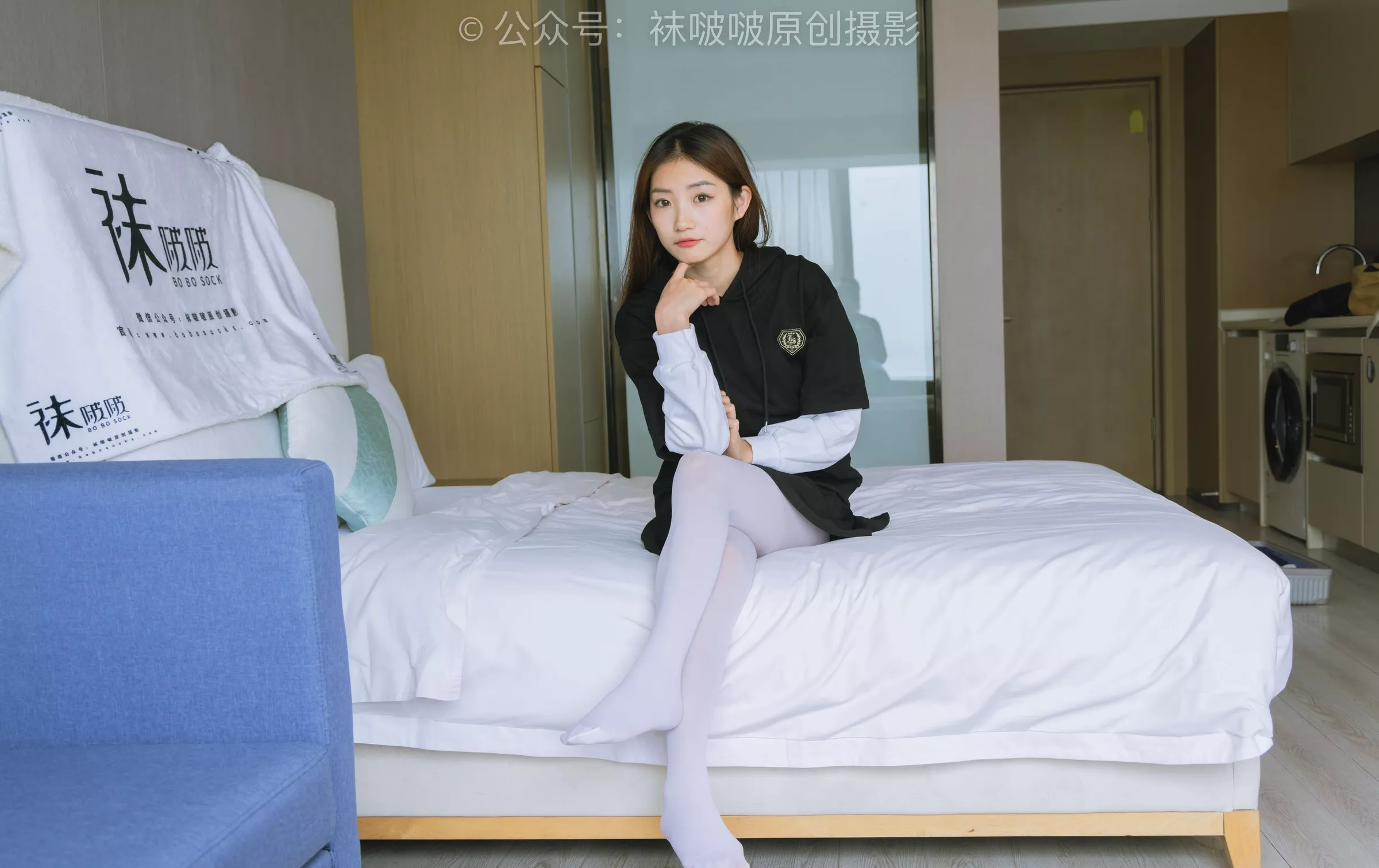 黑色运动鞋、厚白丝【142P】 No.214 小沫 BoBoSocks袜啵啵 P.22