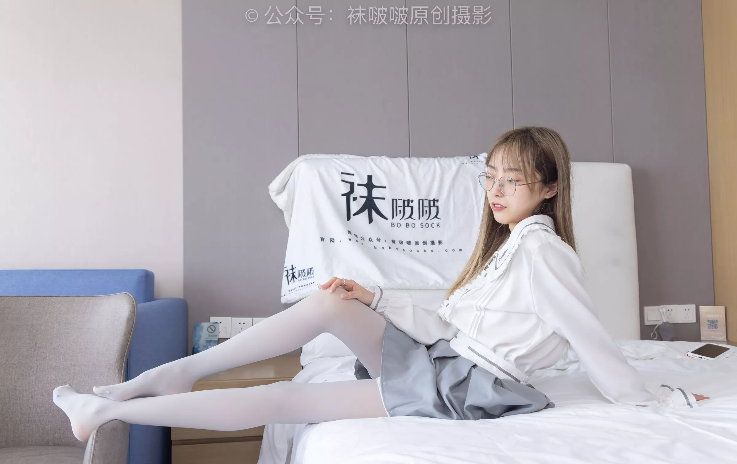 No.213 稚予 黑皮鞋、厚灰丝【140P】 BoBoSocks袜啵啵 P.3