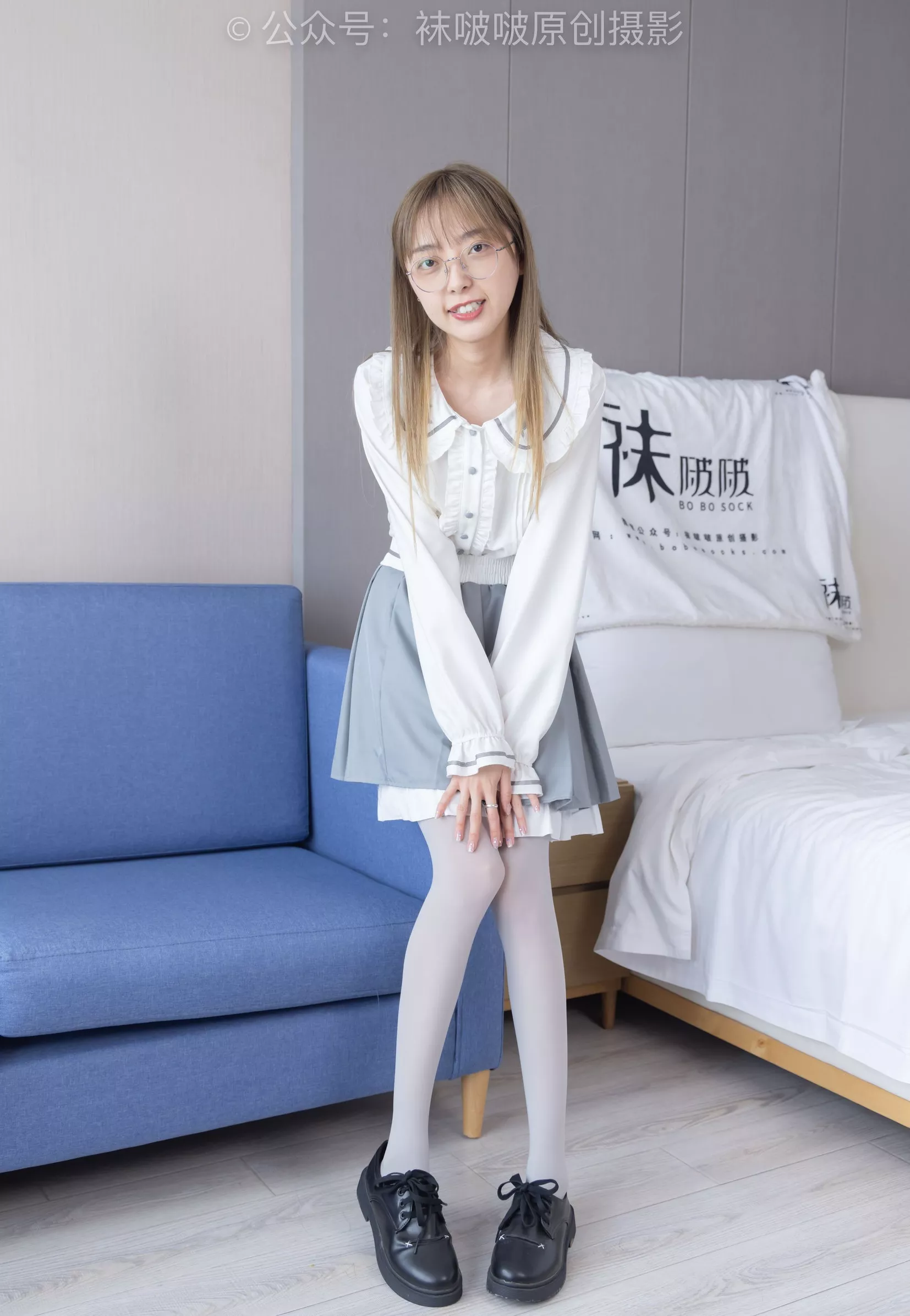 No.213 BoBoSocks袜啵啵 黑皮鞋、厚灰丝【140P】 稚予 P.11
