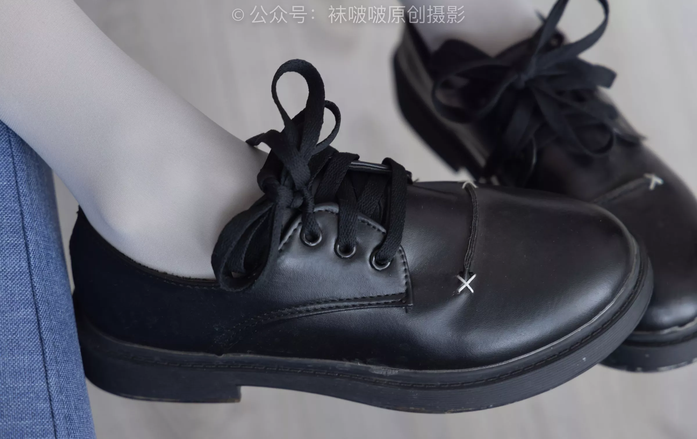 No.213 BoBoSocks袜啵啵 黑皮鞋、厚灰丝【140P】 稚予 P.11