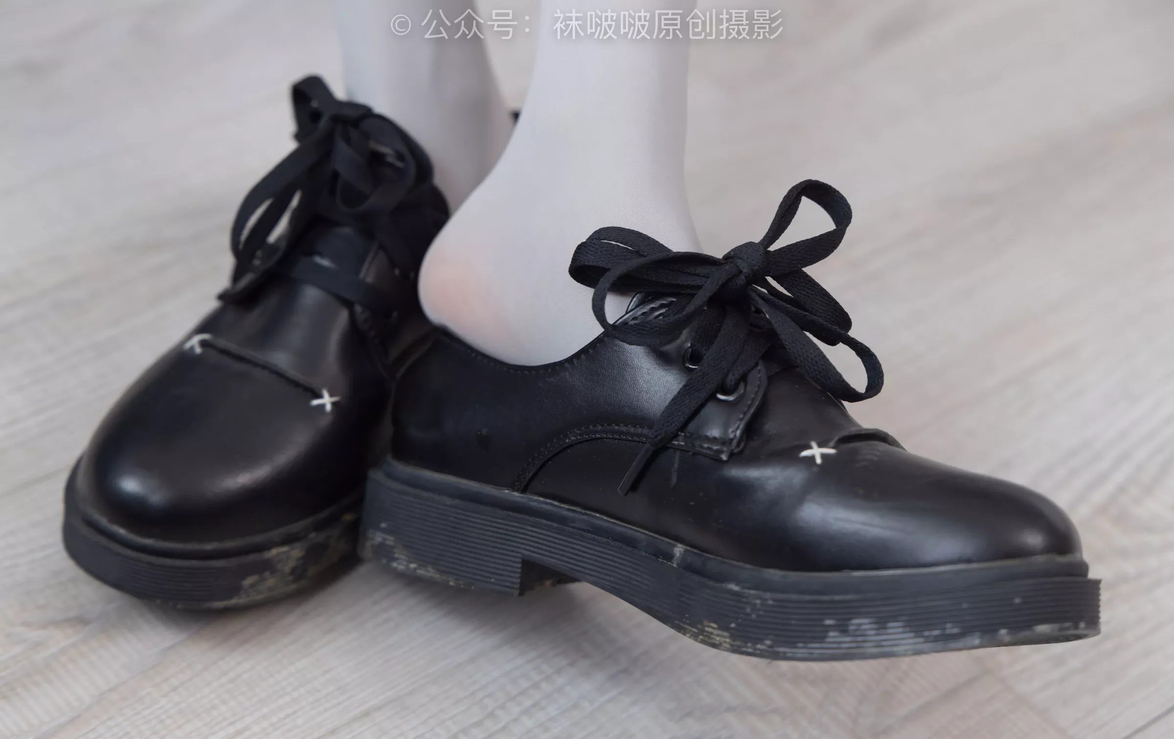 No.213 BoBoSocks袜啵啵 黑皮鞋、厚灰丝【140P】 稚予 P.15