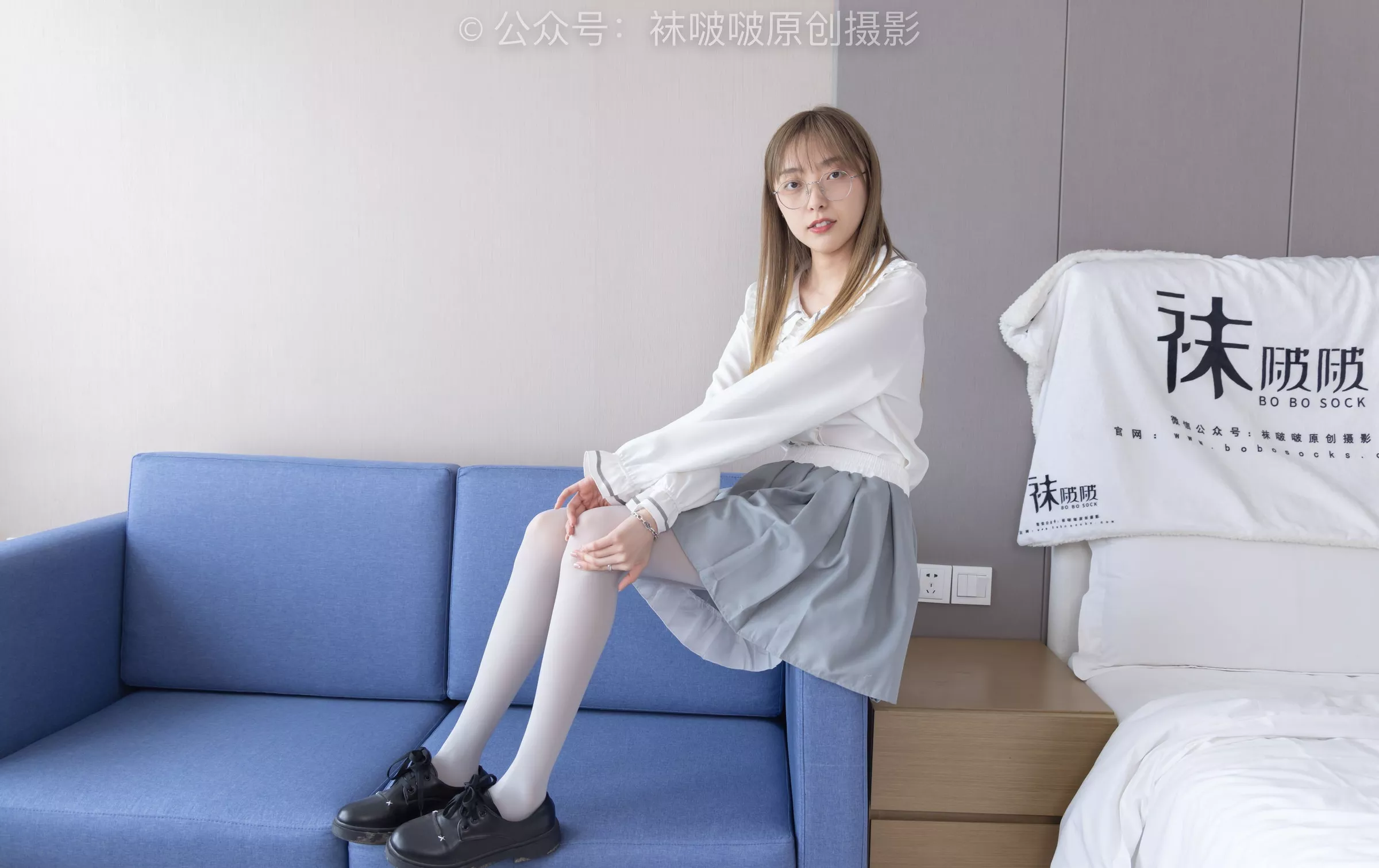 稚予 BoBoSocks袜啵啵 No.213 黑皮鞋、厚灰丝【140P】 P.20