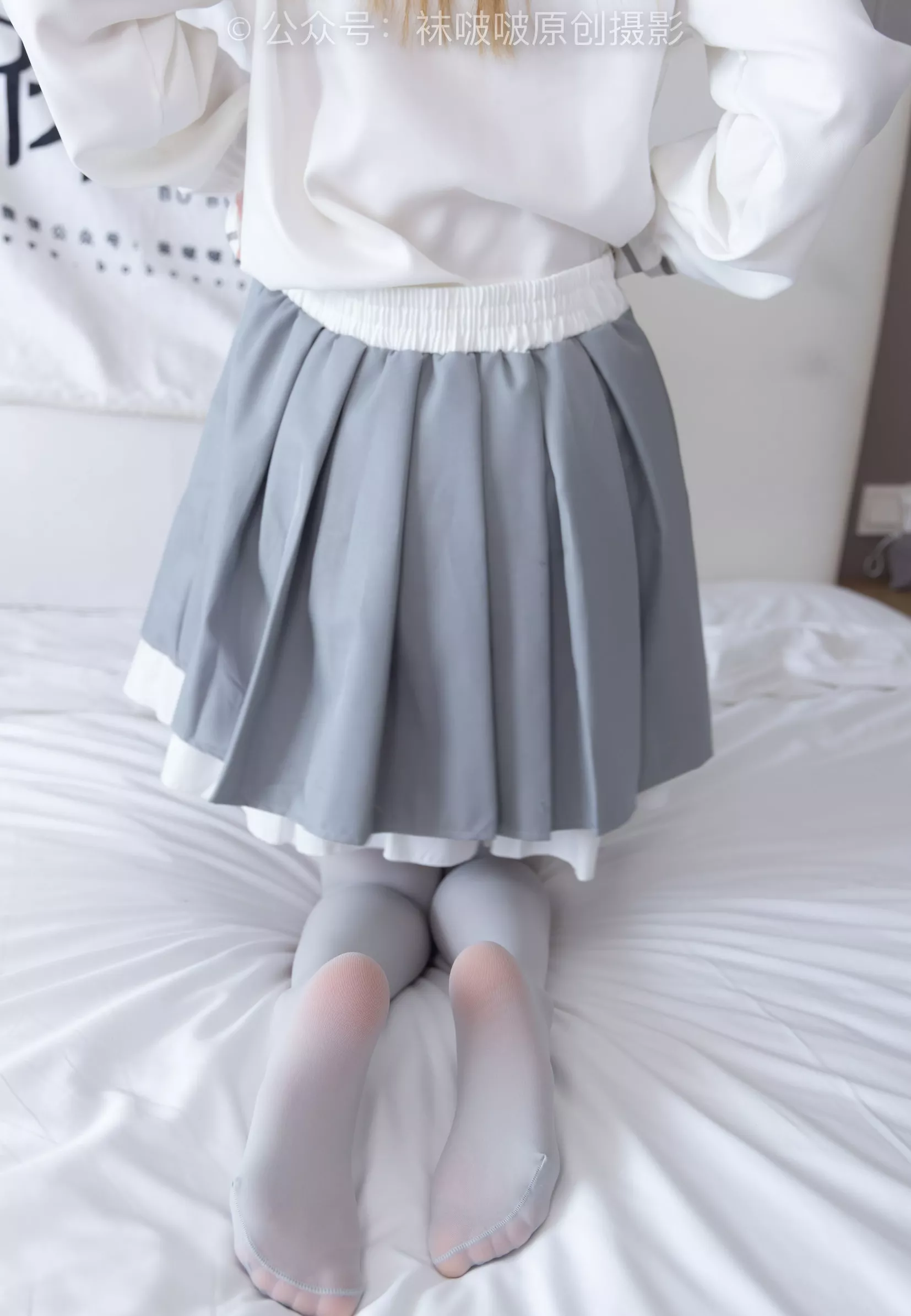 黑皮鞋、厚灰丝【140P】 稚予 No.213 BoBoSocks袜啵啵 P.21