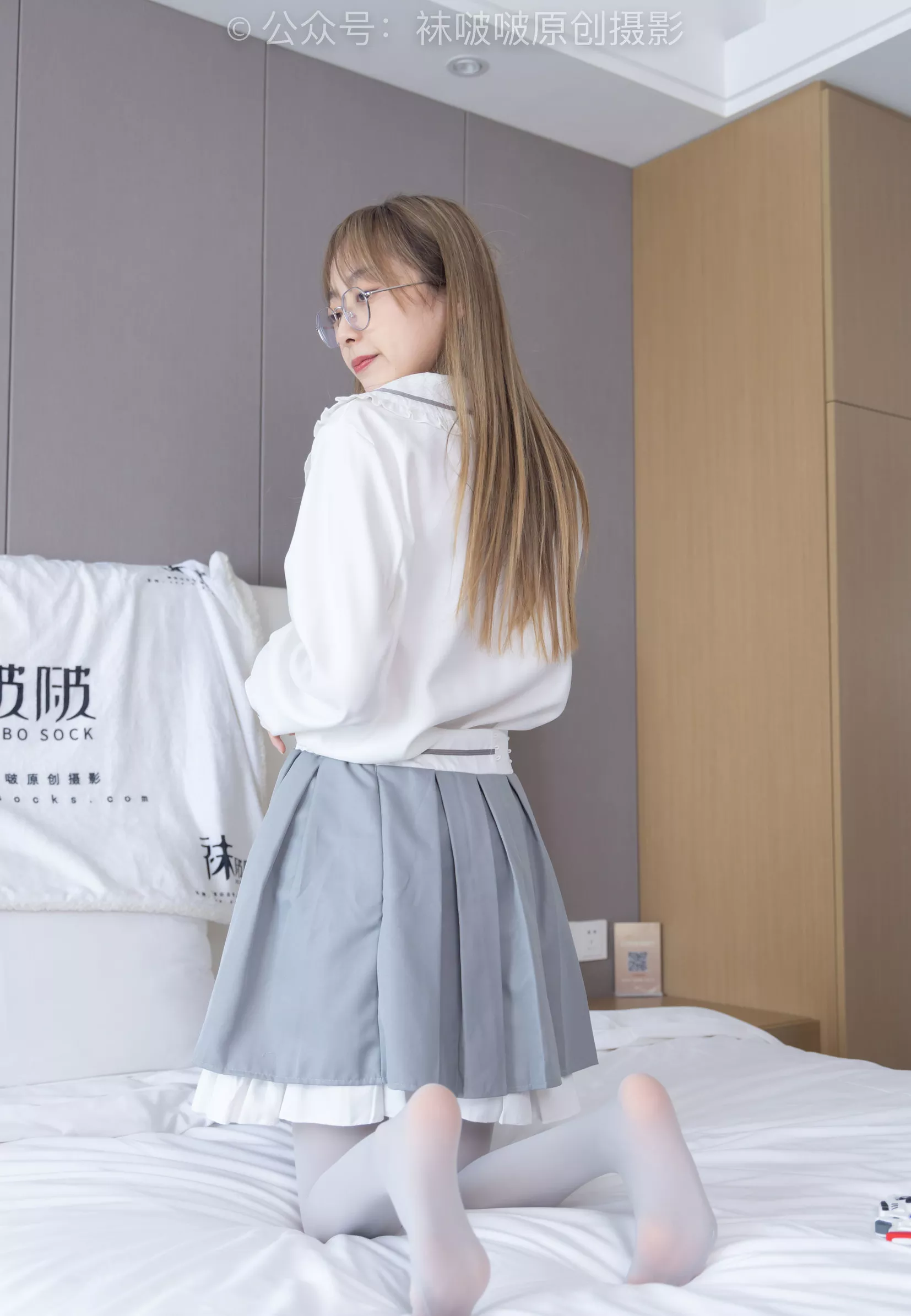 黑皮鞋、厚灰丝【140P】 稚予 No.213 BoBoSocks袜啵啵 P.21