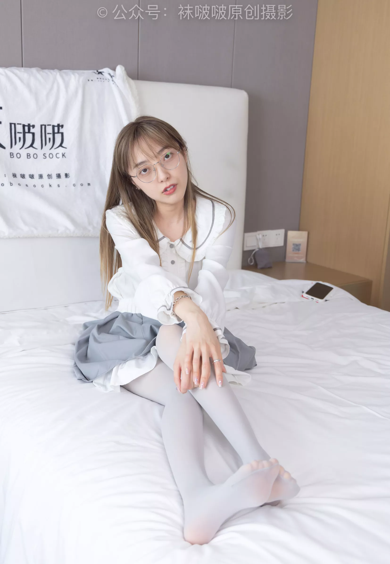 No.213 稚予 BoBoSocks袜啵啵 黑皮鞋、厚灰丝【140P】 P.23