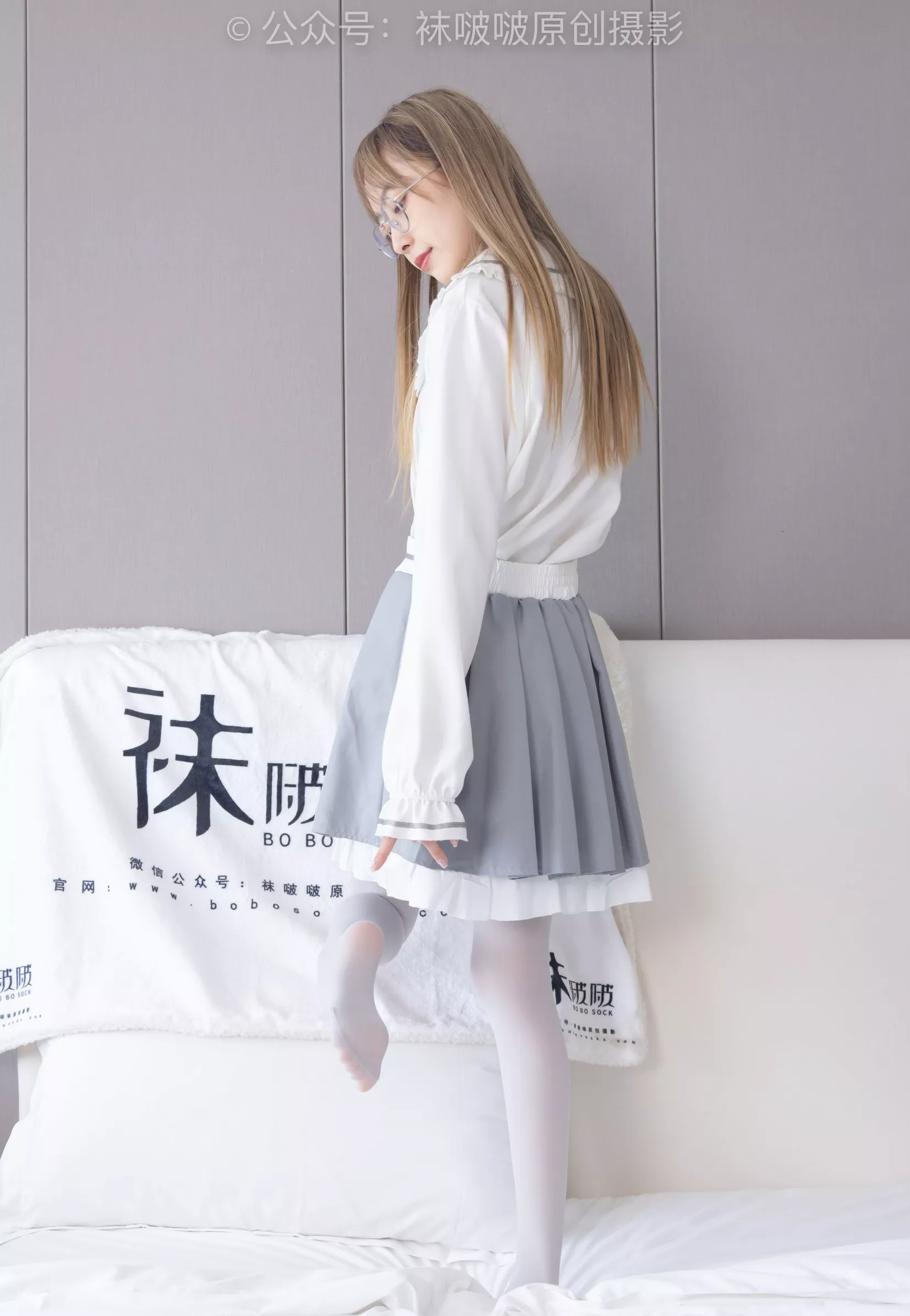 黑皮鞋、厚灰丝【140P】 BoBoSocks袜啵啵 稚予 No.213 P.27