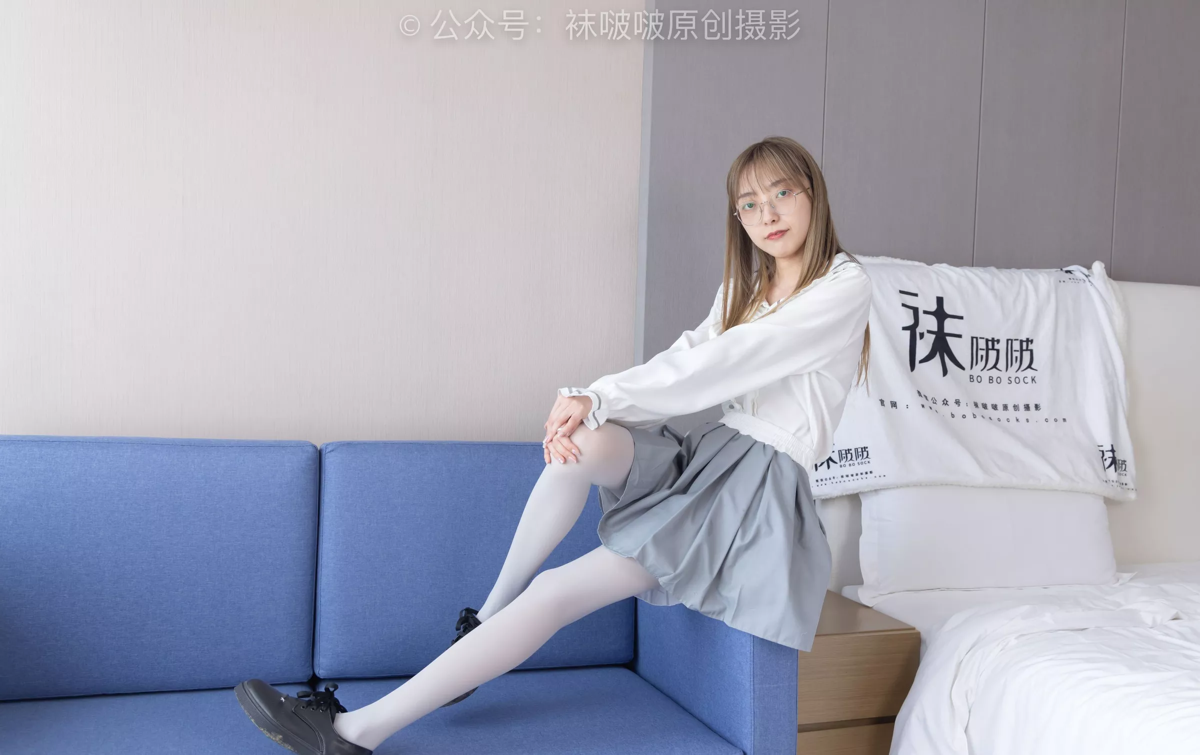 BoBoSocks袜啵啵 稚予 黑皮鞋、厚灰丝【140P】 No.213 P.26