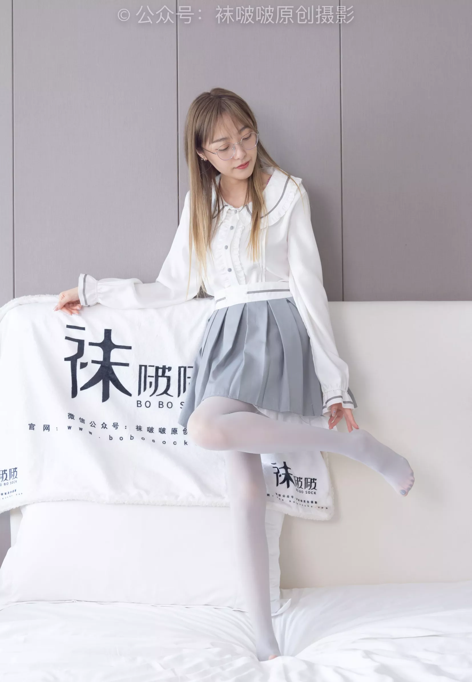 BoBoSocks袜啵啵 稚予 黑皮鞋、厚灰丝【140P】 No.213 P.26