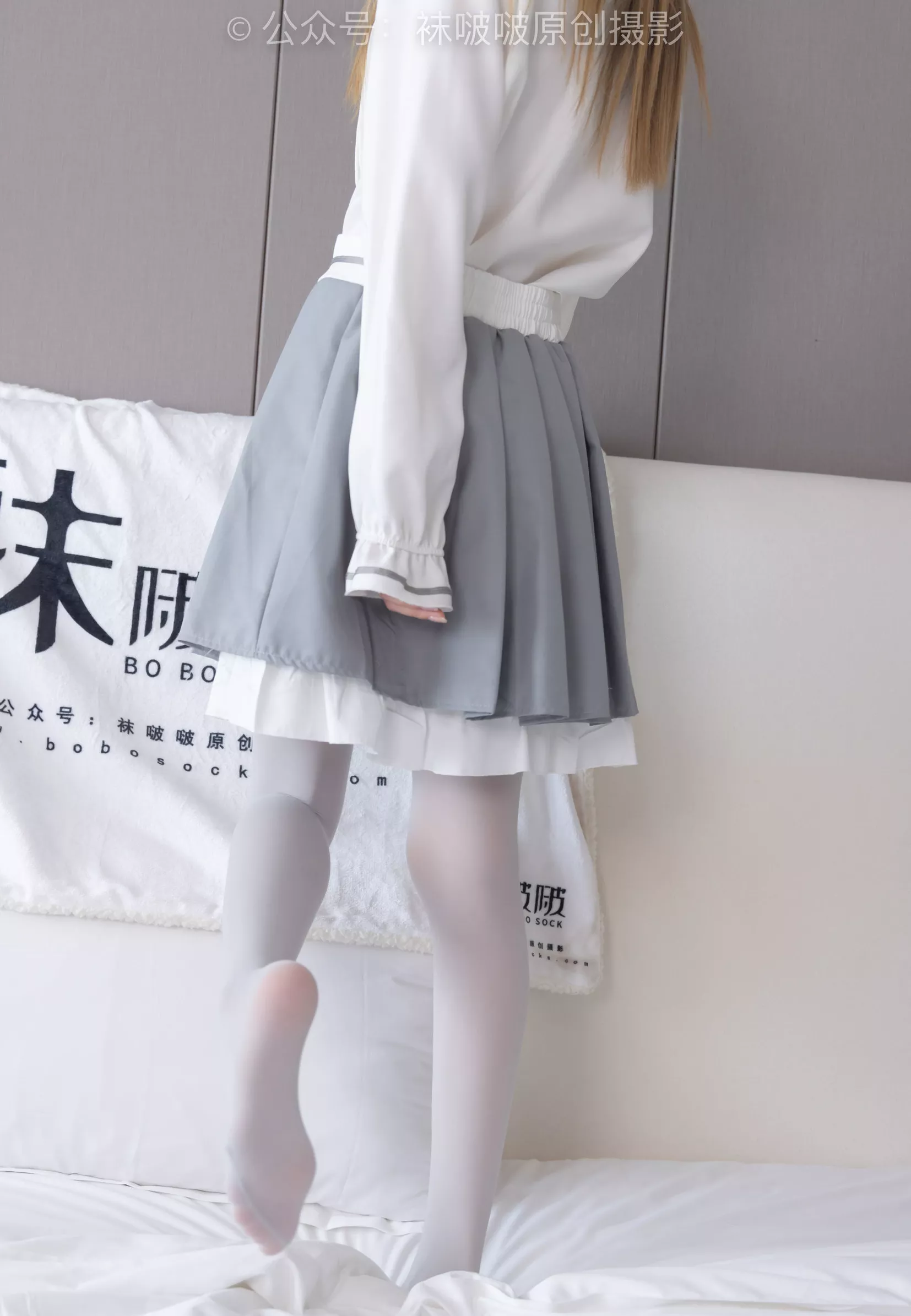 黑皮鞋、厚灰丝【140P】 BoBoSocks袜啵啵 稚予 No.213 P.27