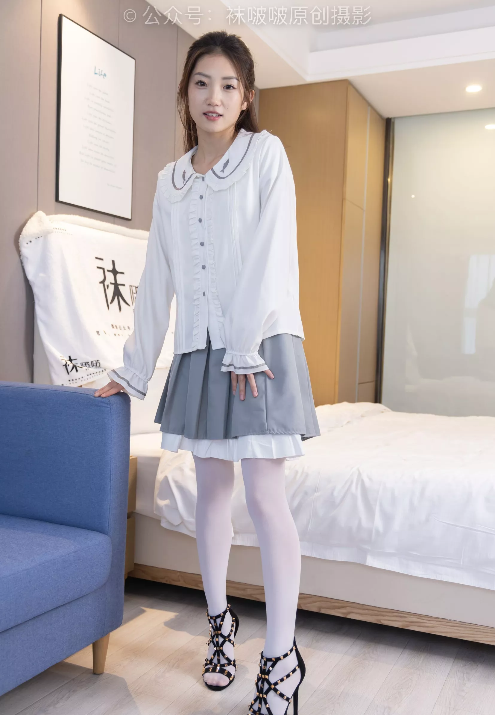 No.211 高跟鞋、厚白丝【142P】 小沫 BoBoSocks袜啵啵 P.23