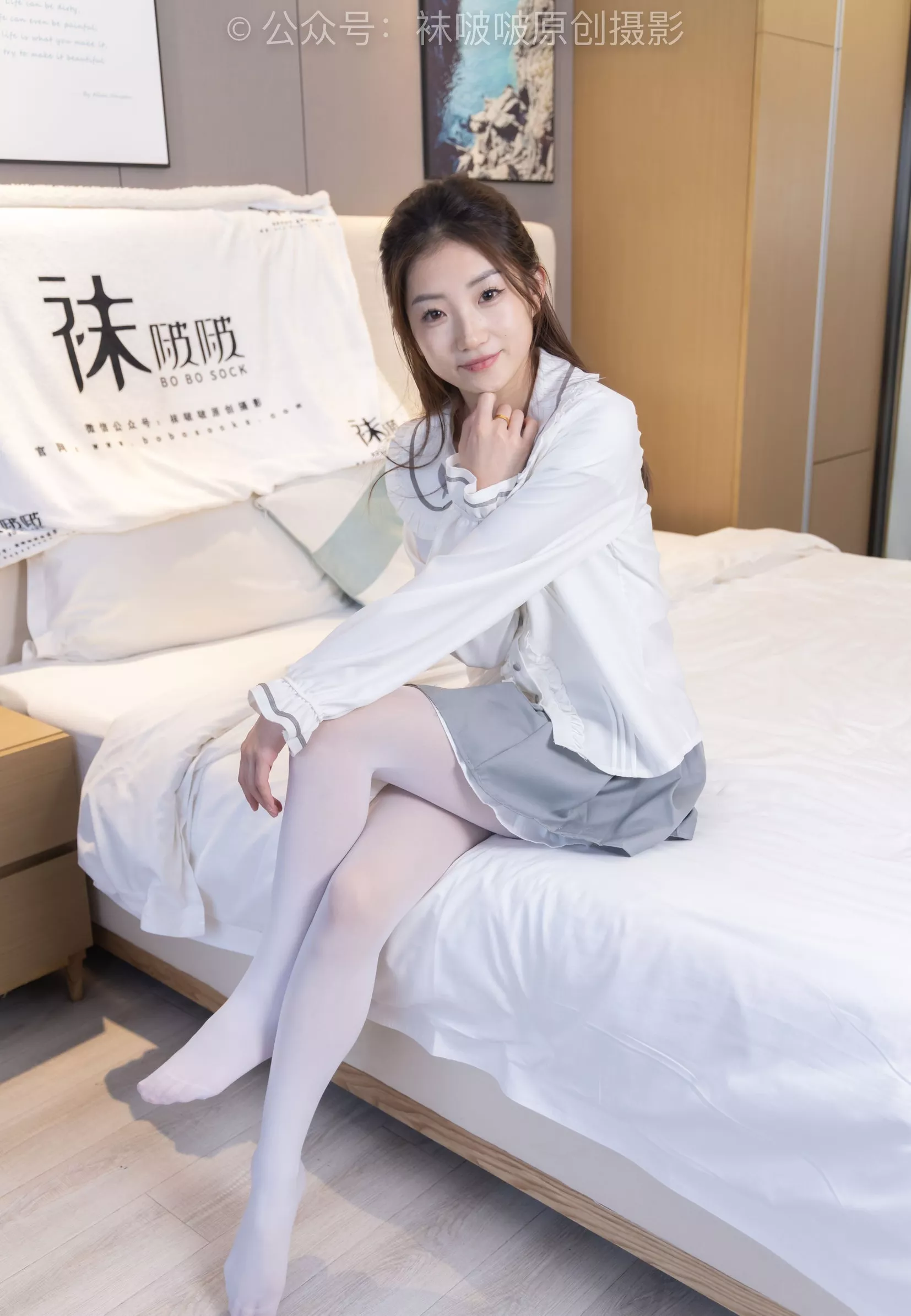 No.211 高跟鞋、厚白丝【142P】 小沫 BoBoSocks袜啵啵 P.23