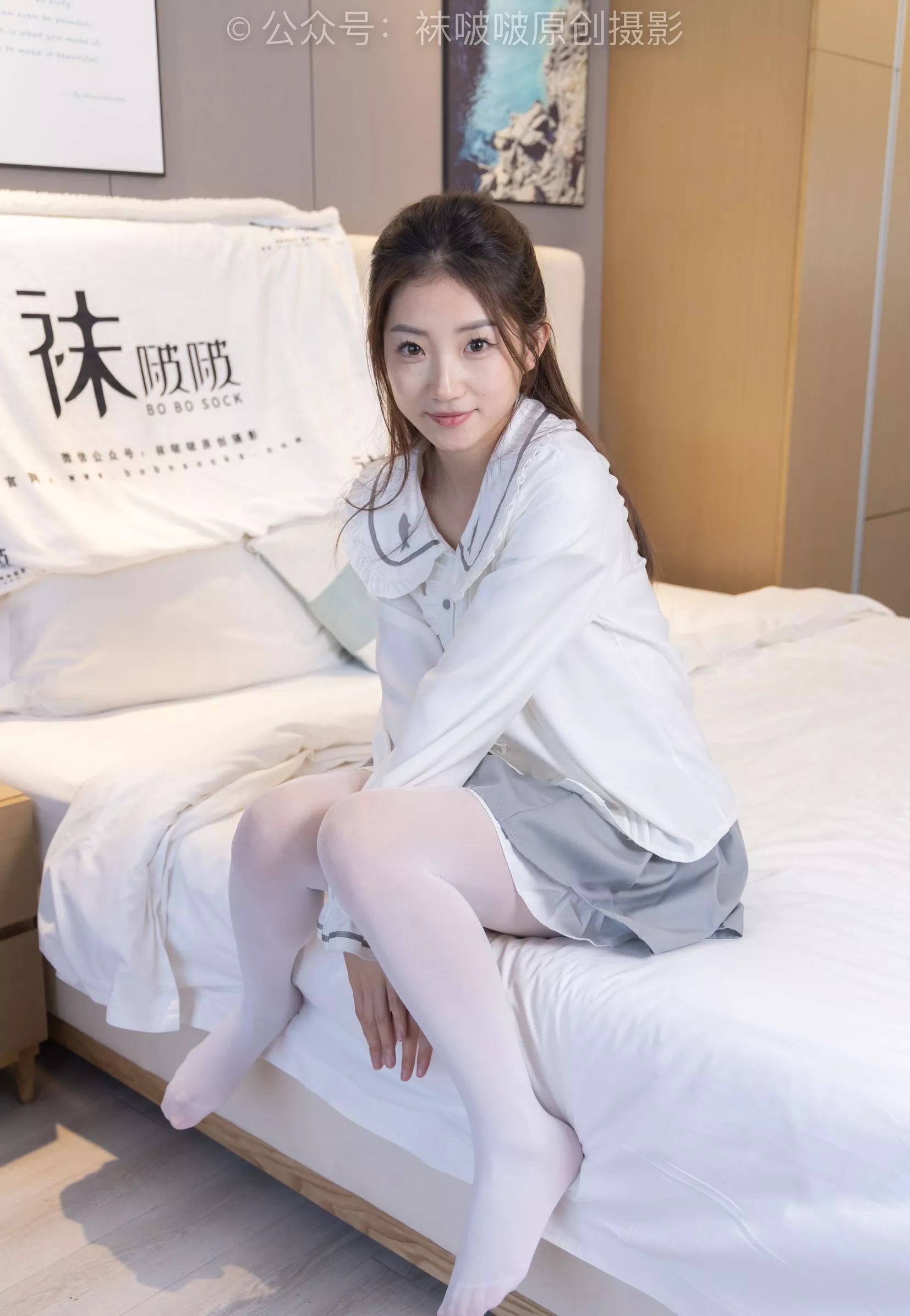 No.211 高跟鞋、厚白丝【142P】 小沫 BoBoSocks袜啵啵 P.23