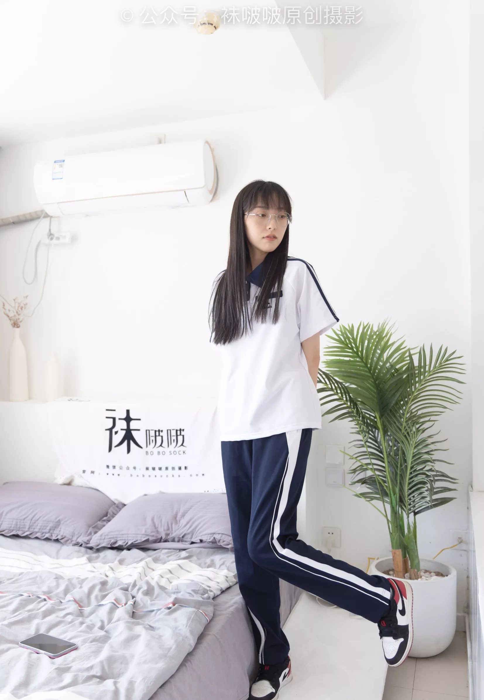 稚予 aj板鞋、白棉袜、油亮白丝、校服裤里丝【140P】 No.207 BoBoSocks袜啵啵 P.12