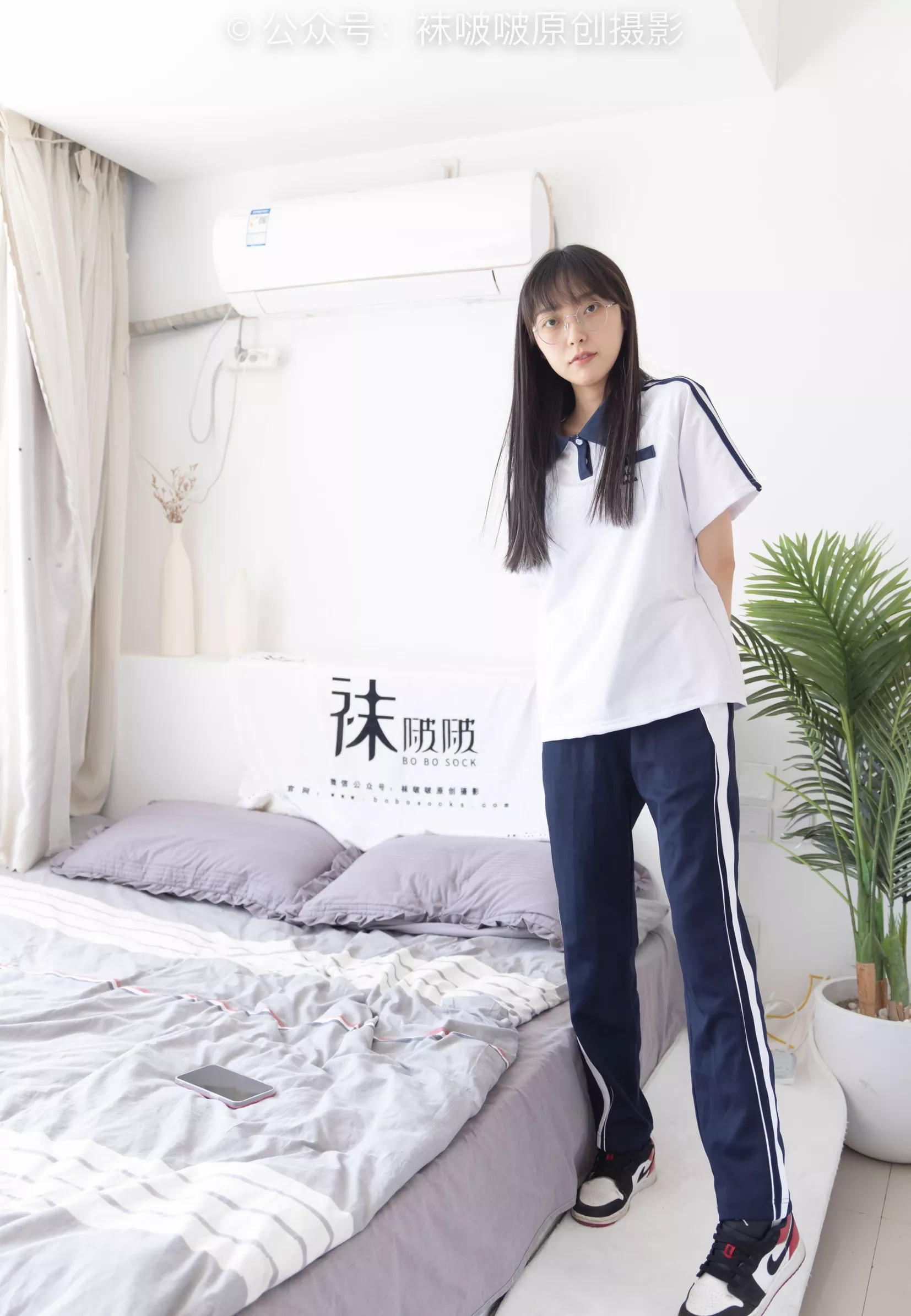 稚予 aj板鞋、白棉袜、油亮白丝、校服裤里丝【140P】 No.207 BoBoSocks袜啵啵 P.12