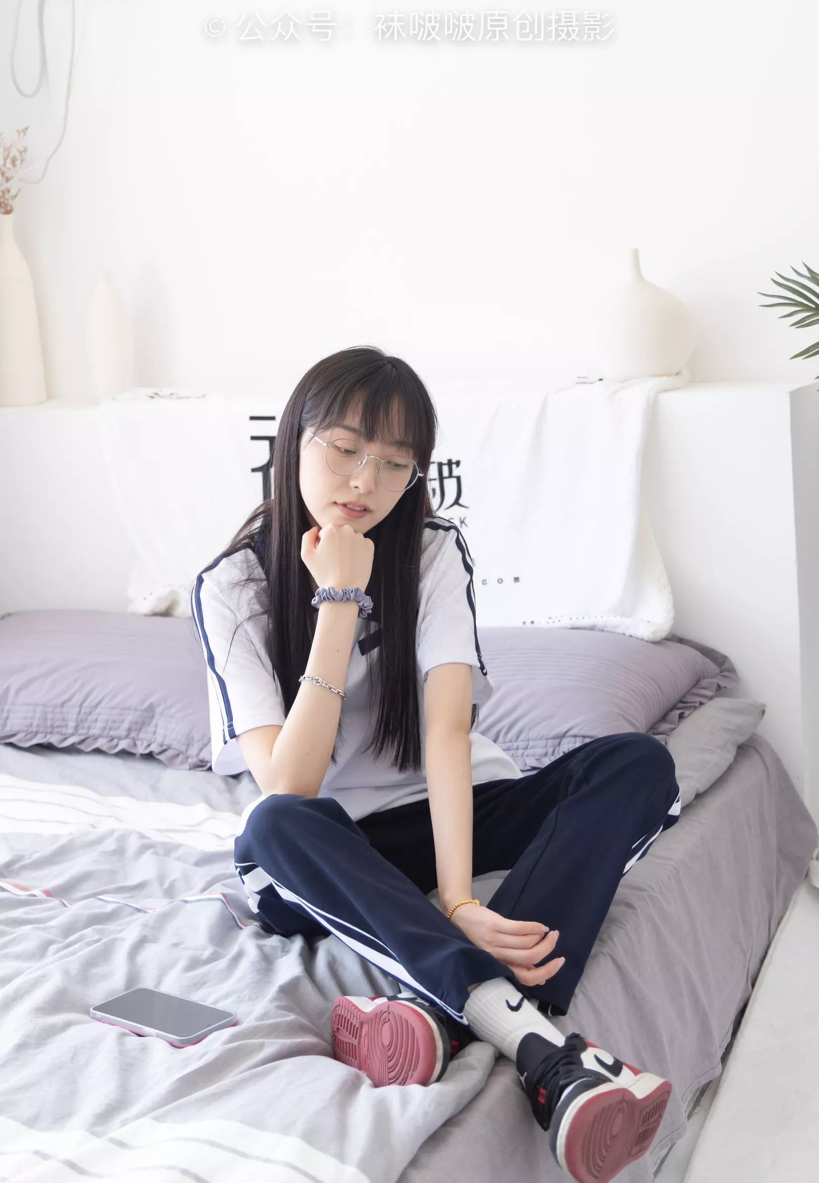 稚予 aj板鞋、白棉袜、油亮白丝、校服裤里丝【140P】 No.207 BoBoSocks袜啵啵 P.14