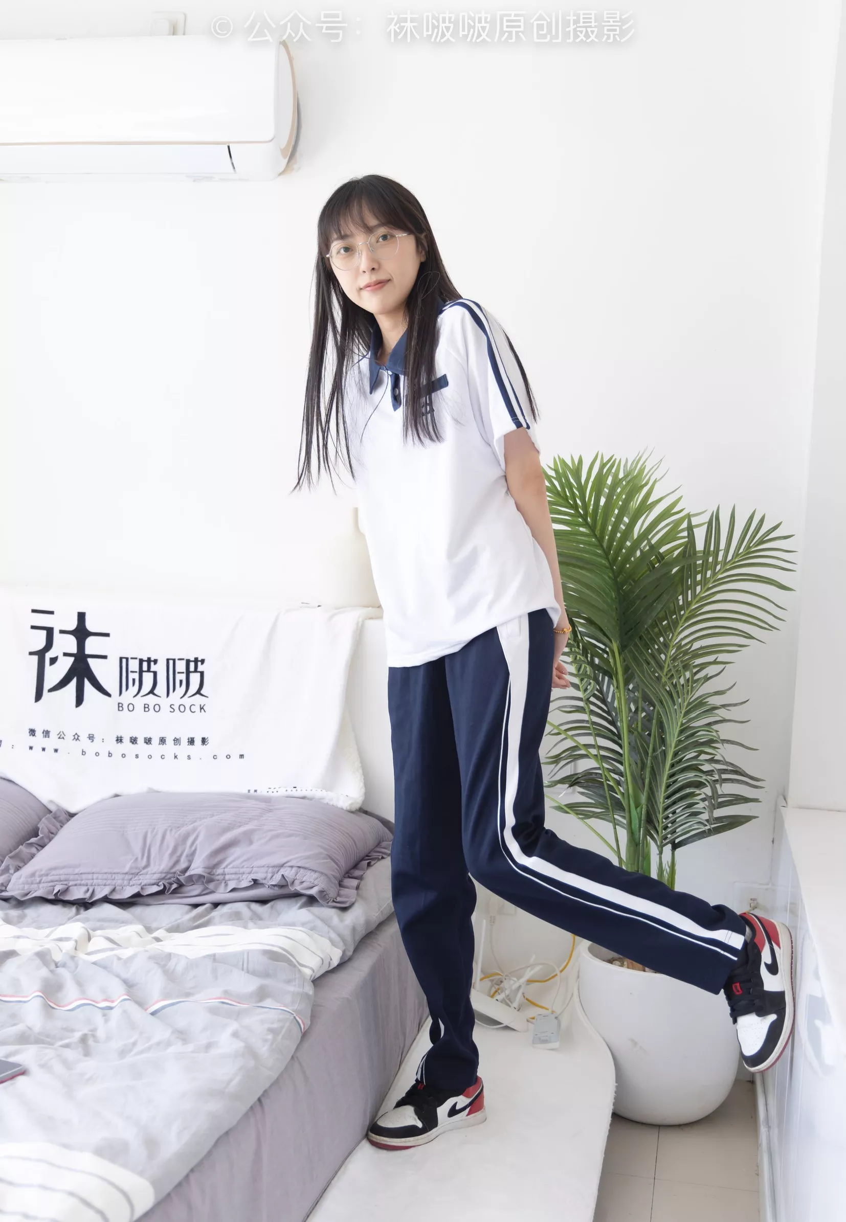 稚予 aj板鞋、白棉袜、油亮白丝、校服裤里丝【140P】 No.207 BoBoSocks袜啵啵 P.17