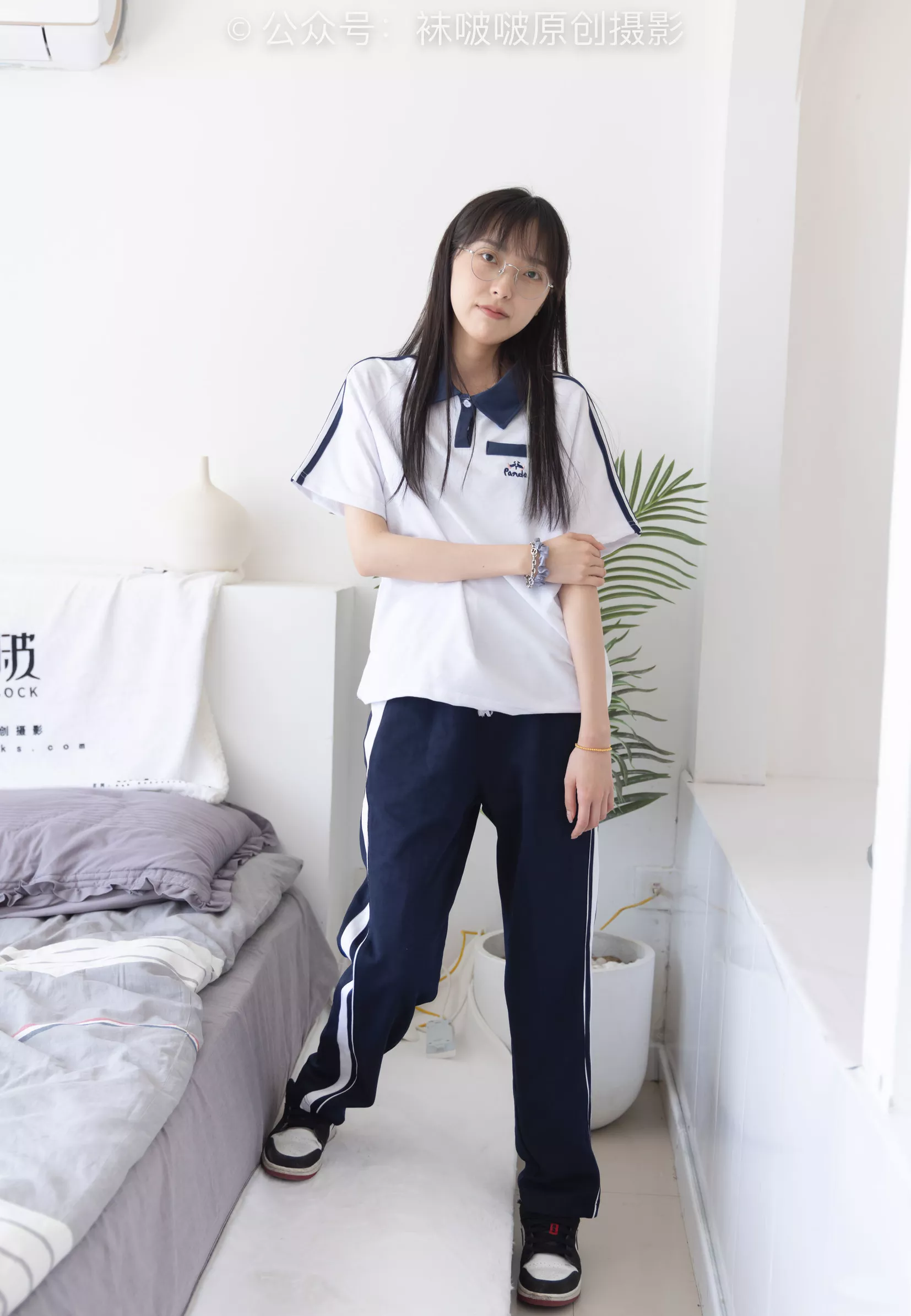 BoBoSocks袜啵啵 稚予 aj板鞋、白棉袜、油亮白丝、校服裤里丝【140P】 No.207 P.15