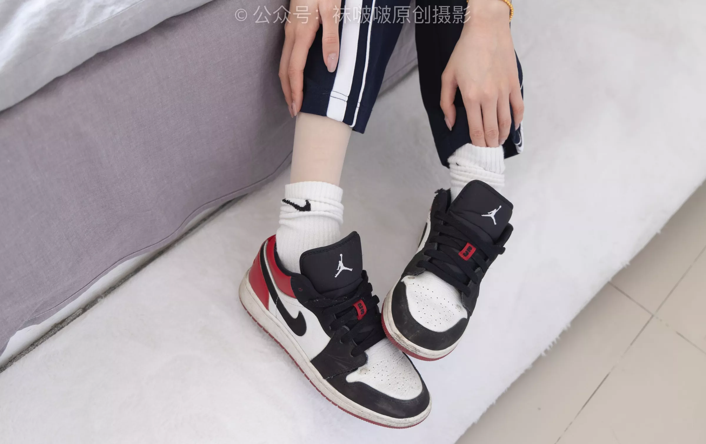 BoBoSocks袜啵啵 稚予 aj板鞋、白棉袜、油亮白丝、校服裤里丝【140P】 No.207 P.15