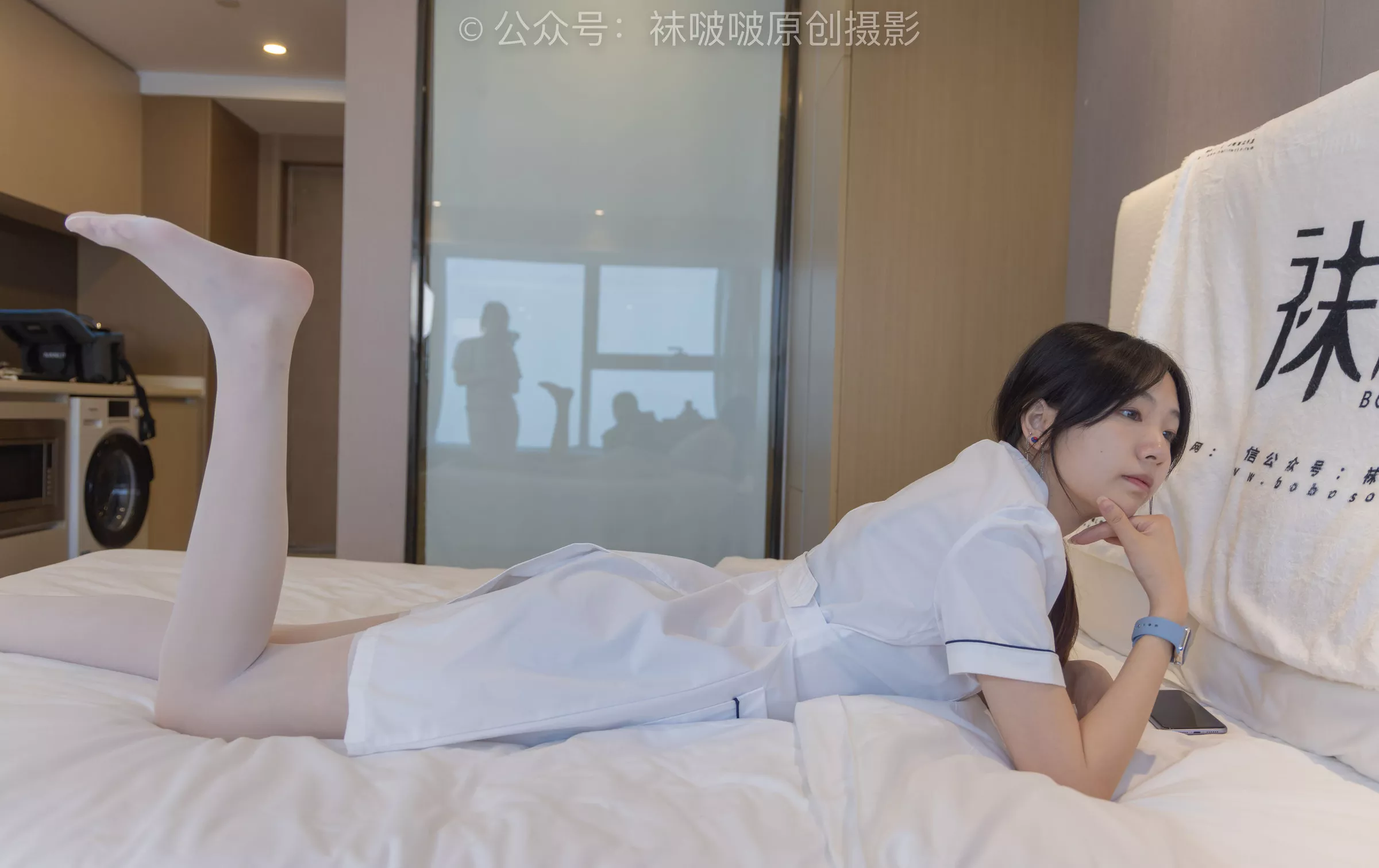 No.206 BoBoSocks袜啵啵 绑带凉鞋、白丝大腿袜、小护士服【142P】 小甜豆 P.7