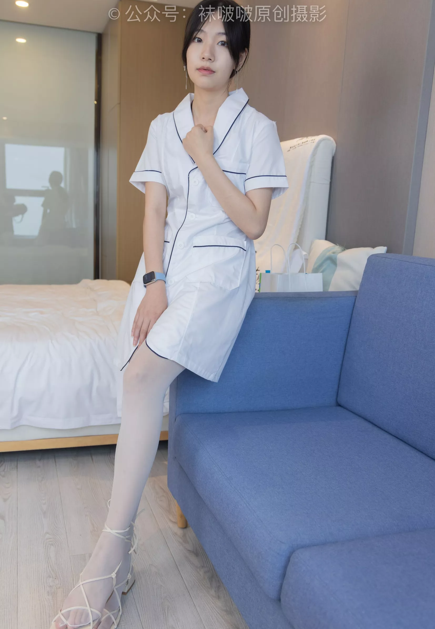 BoBoSocks袜啵啵 No.206 绑带凉鞋、白丝大腿袜、小护士服【142P】 小甜豆 P.15