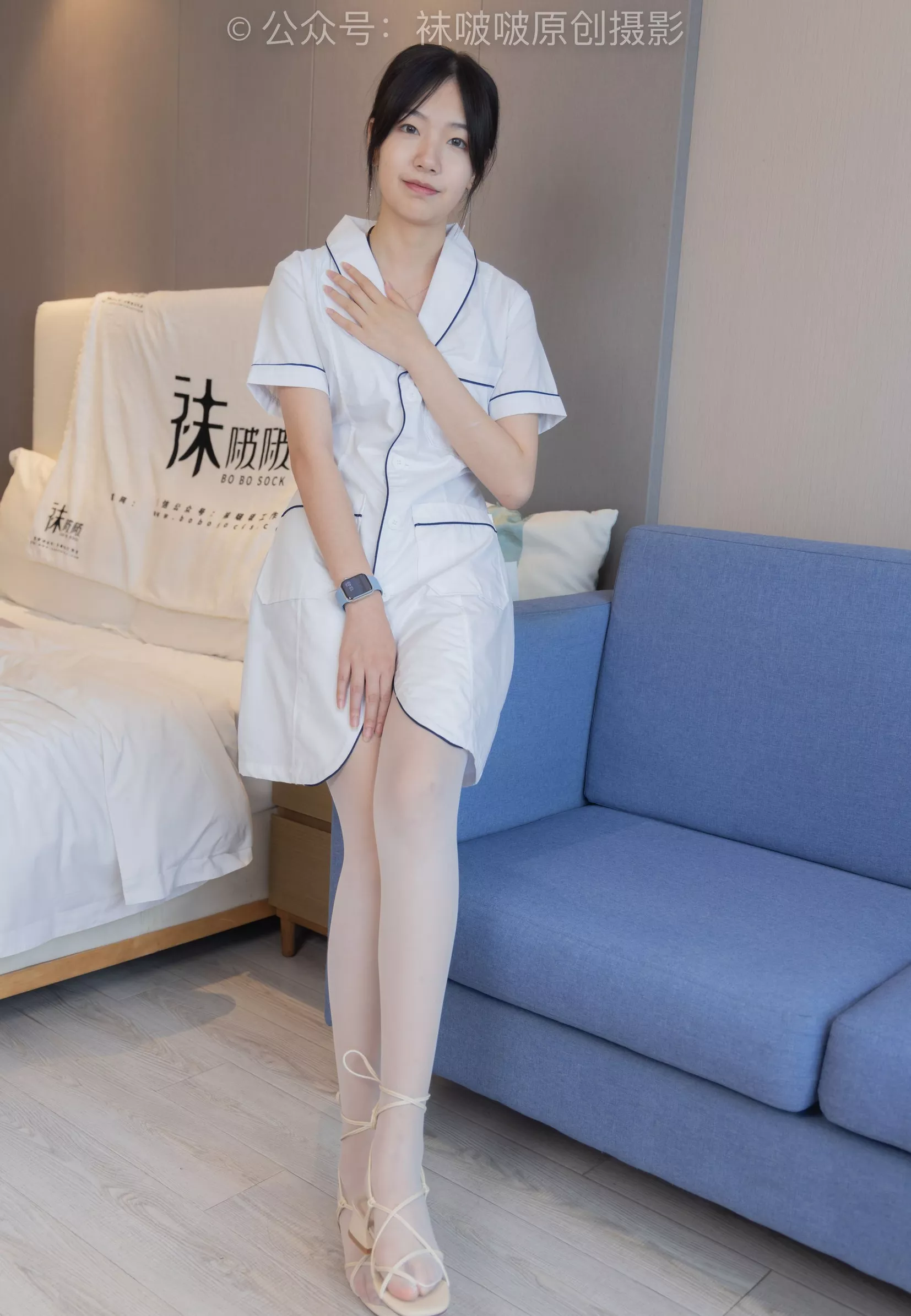 小甜豆 BoBoSocks袜啵啵 No.206 绑带凉鞋、白丝大腿袜、小护士服【142P】 P.14