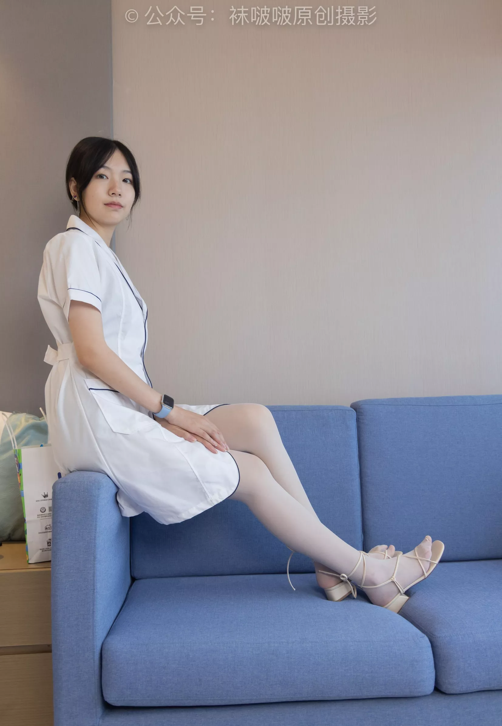 小甜豆 No.206 BoBoSocks袜啵啵 绑带凉鞋、白丝大腿袜、小护士服【142P】 P.16