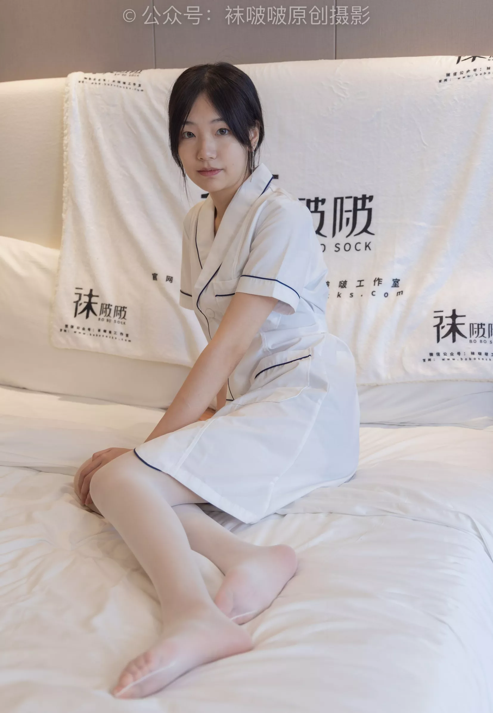 小甜豆 BoBoSocks袜啵啵 No.206 绑带凉鞋、白丝大腿袜、小护士服【142P】 P.27