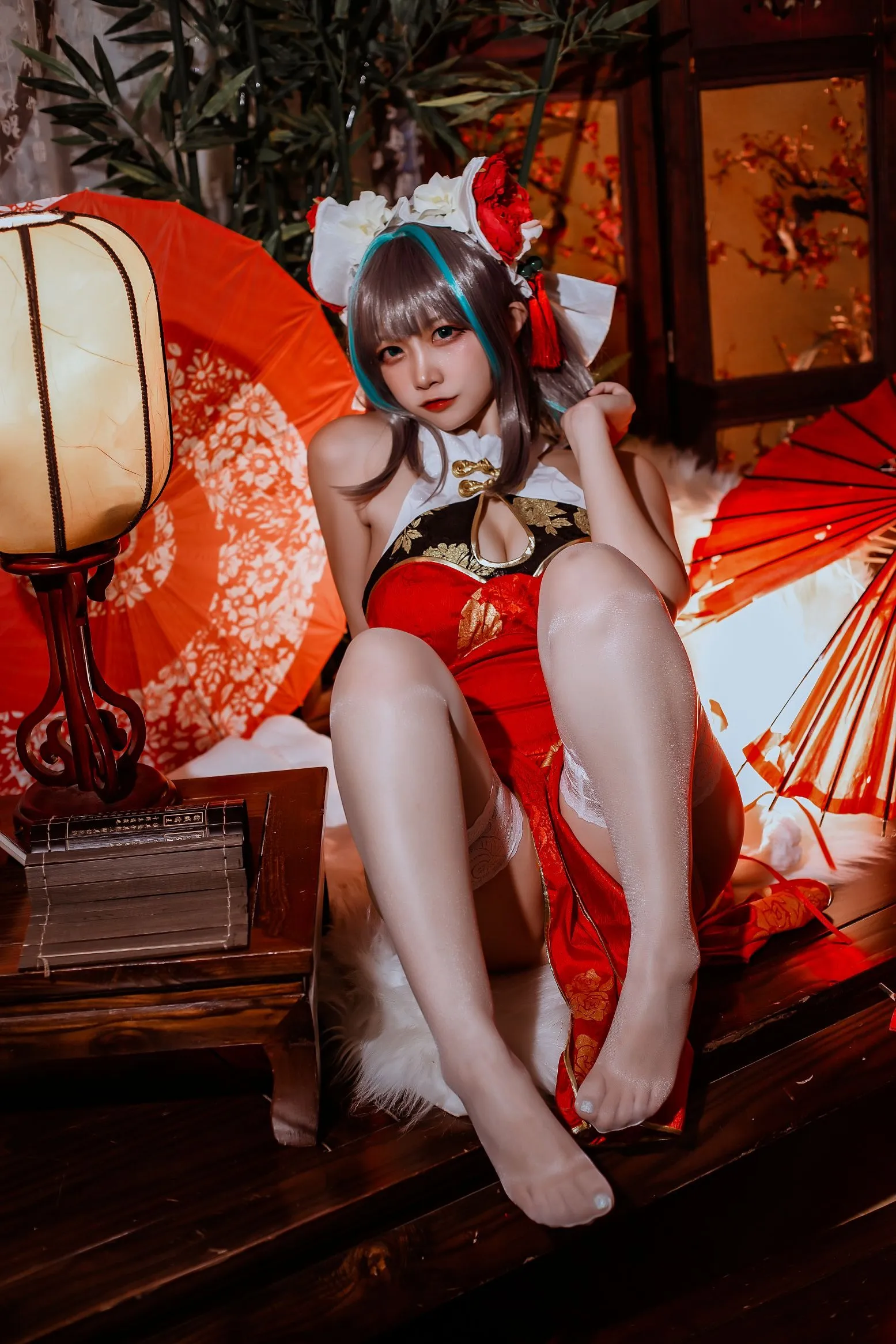 碧蓝柴郡旗袍 cosplayer写真 二佐Nisa P.4