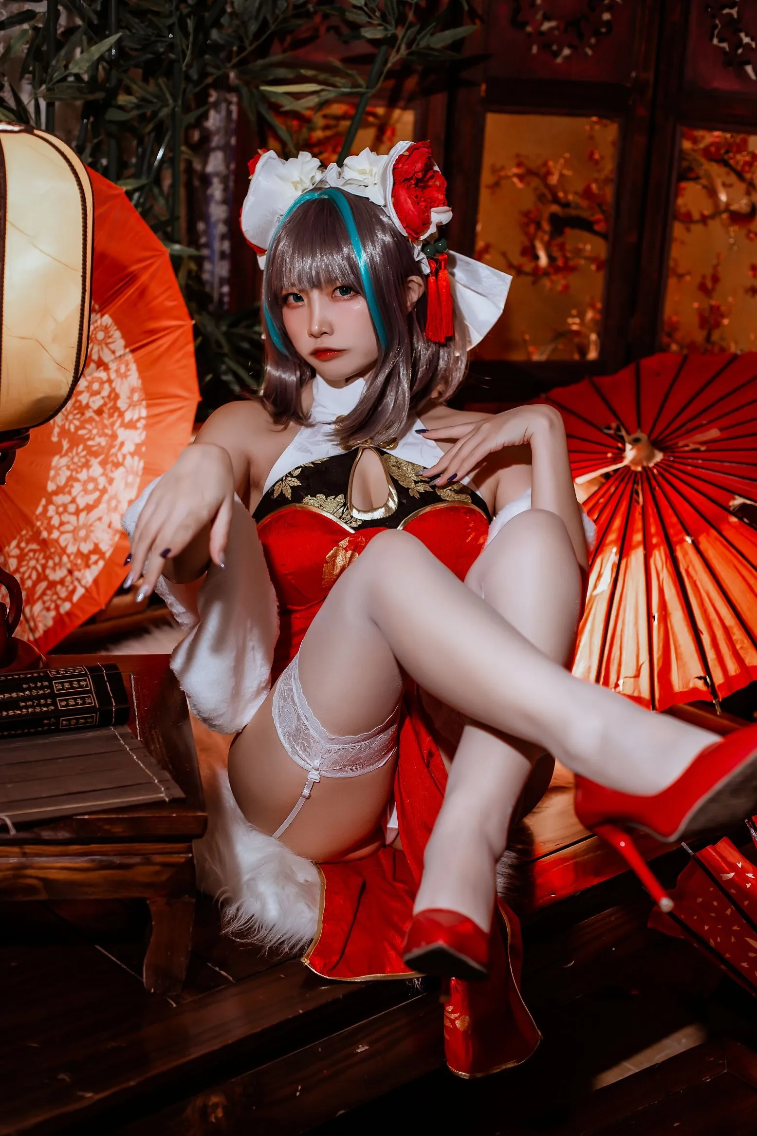 碧蓝柴郡旗袍 cosplayer写真 二佐Nisa P.4