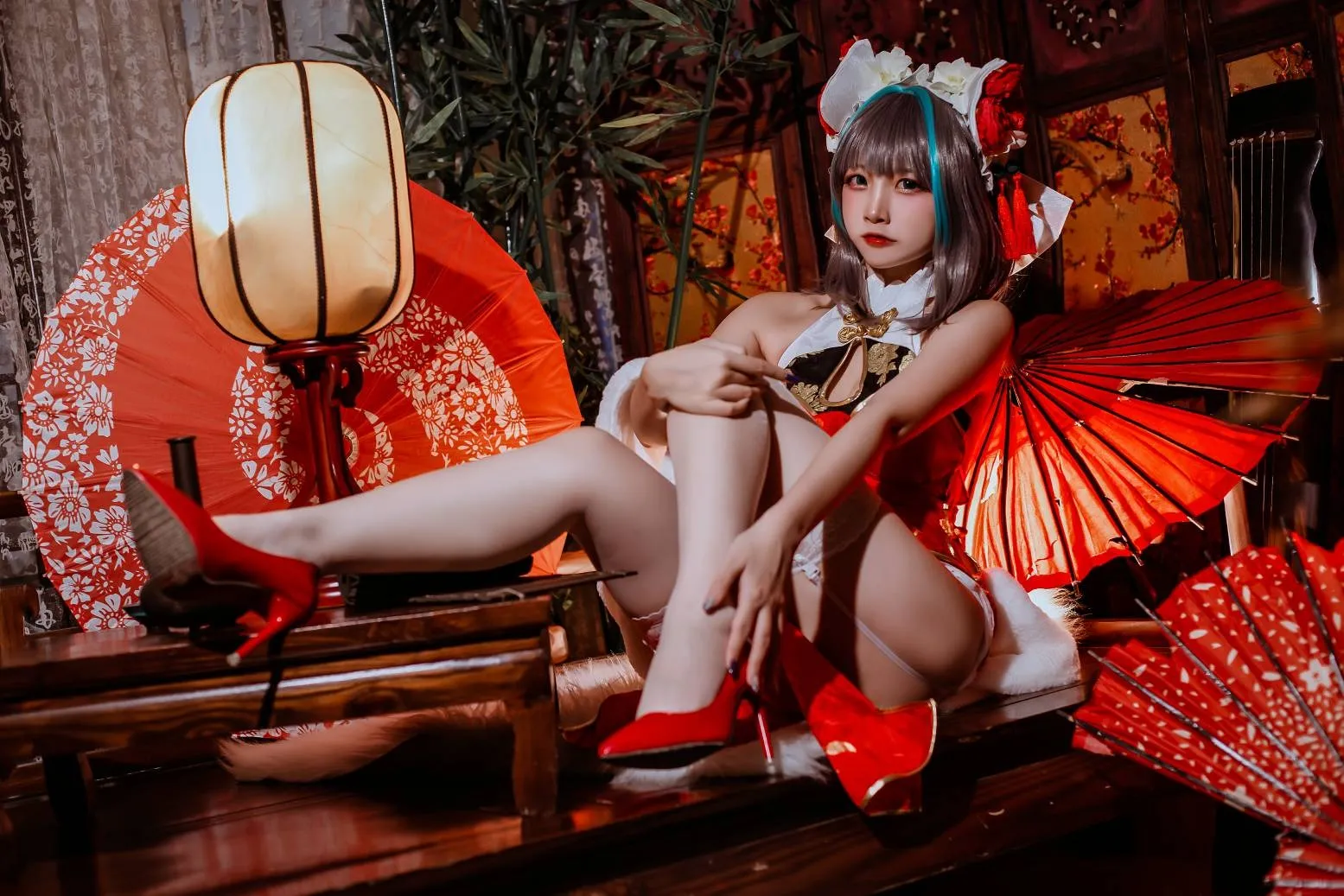 cosplayer写真 二佐Nisa 碧蓝柴郡旗袍 P.5