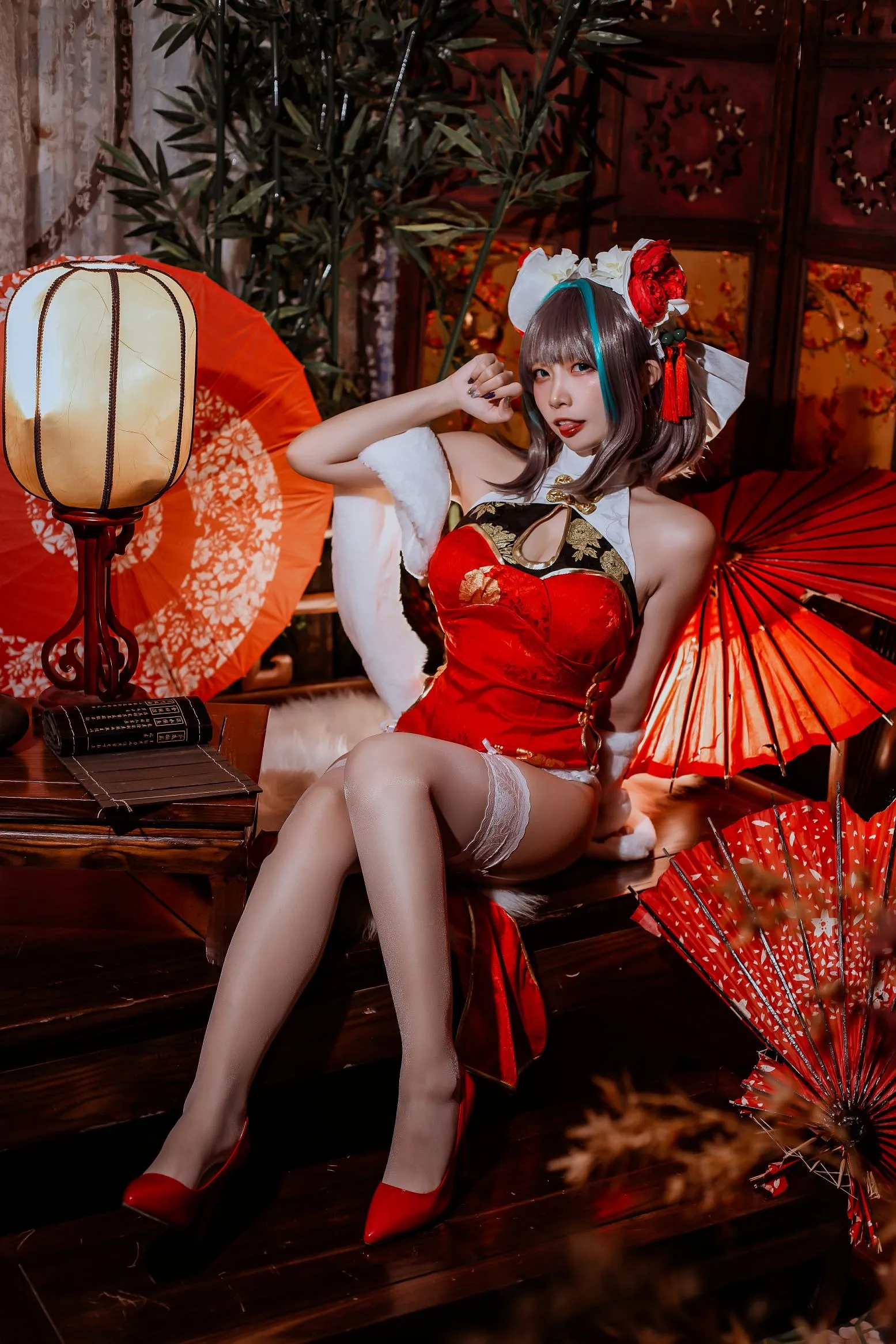 二佐Nisa cosplayer写真 碧蓝柴郡旗袍 P.3
