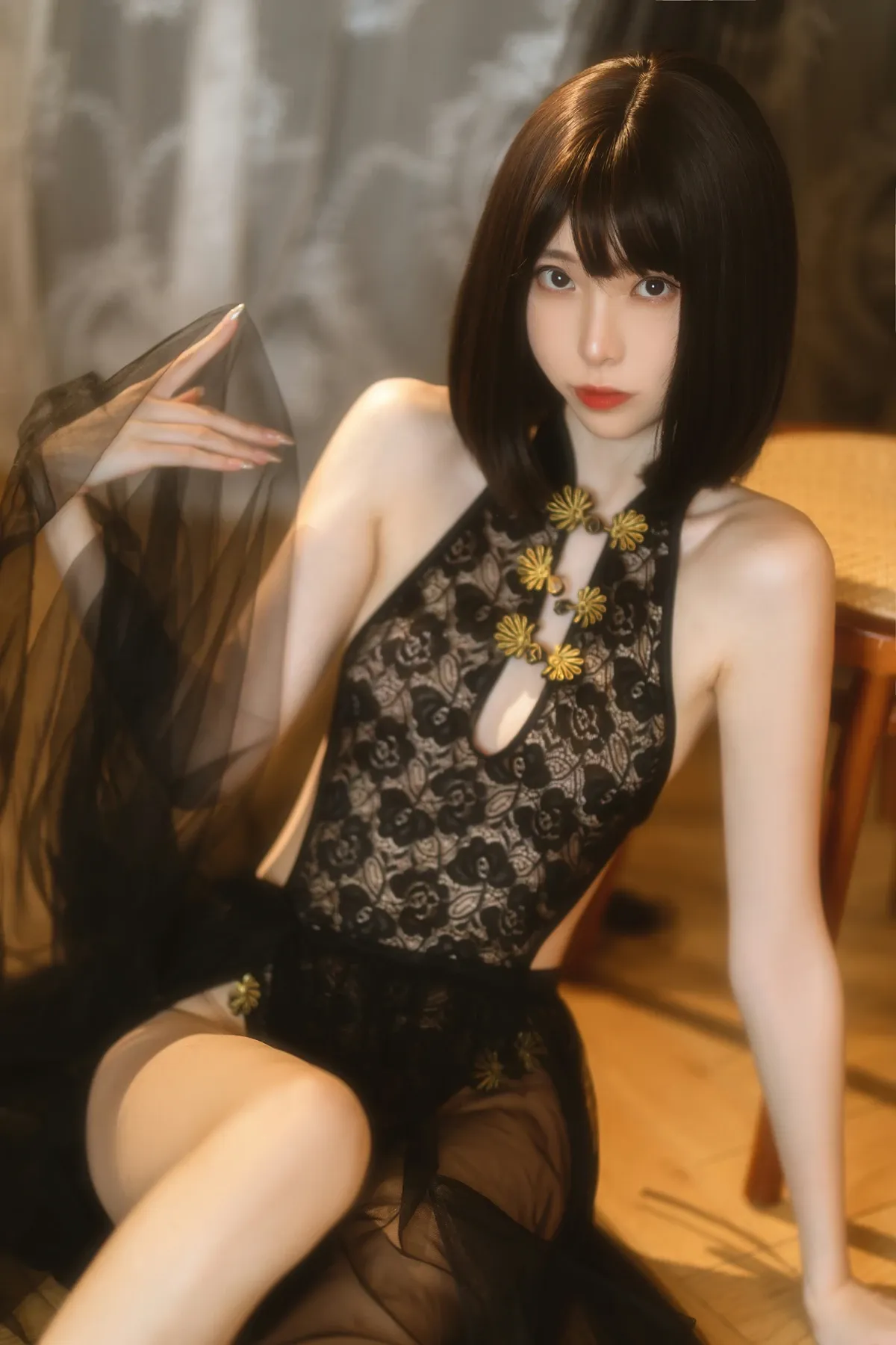 Cosplay 许岚LAN 纯欲黑纱 P.7
